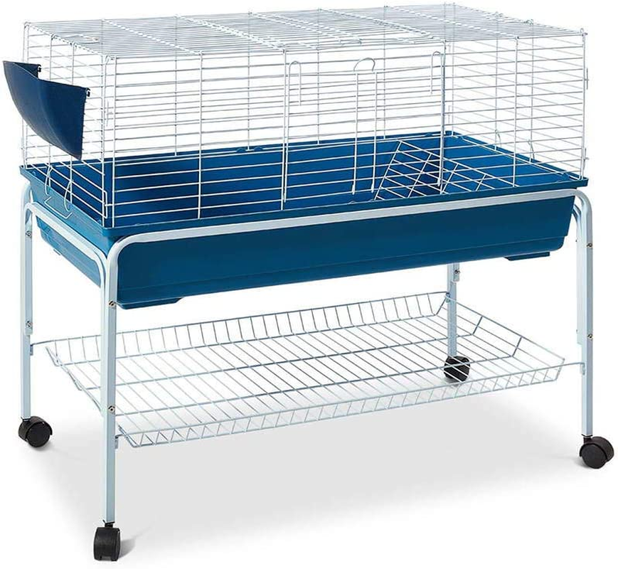 I.Pet Rabbit Hutch Bird Cage Ferret Guinea Pig Rat Bunny Cages Pet Enclosure House Carrier Habitat,Ourdoor Indoor for Small Animals, 88Cm Tall Detachable Design with Double Doors