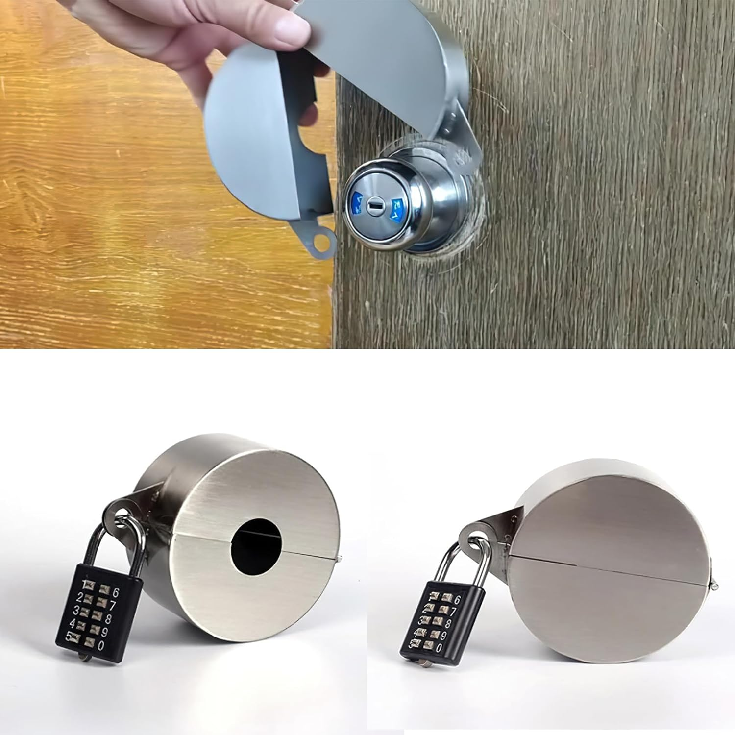 Water Spigot Lock,Outdoor Faucets Lock Cover,Garden Water Saving Faucets Lo-Ck with Padlock,Hose Spigot Protector Lock,Combo Hose Bib Lo-Ck,Prevent Wa-Ter Theft Faucet Tap Lock image number 4