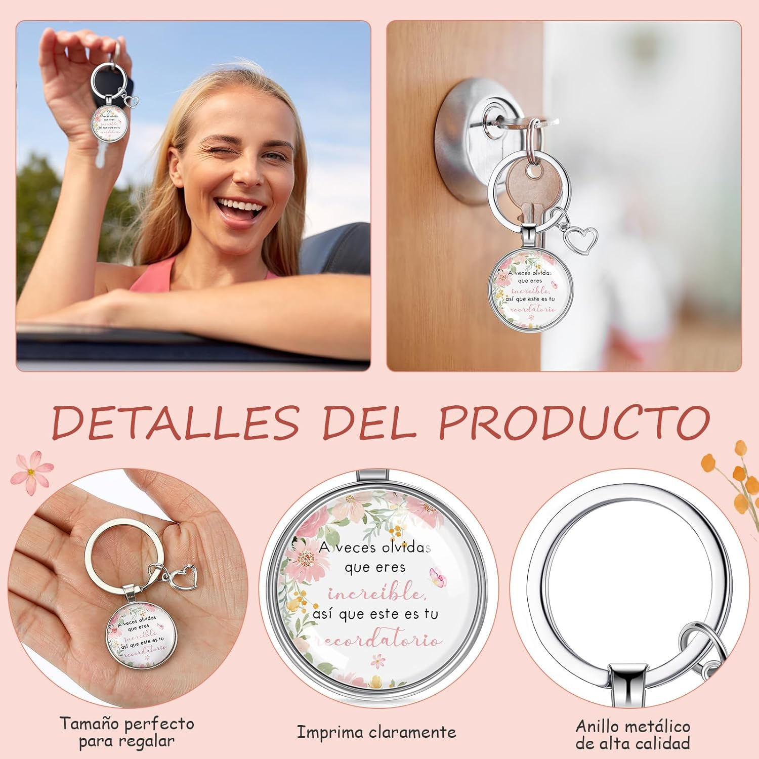 Xuniea Inspirational Gifts for Women Cosmetic Bags Inspirational Keychain image number 3