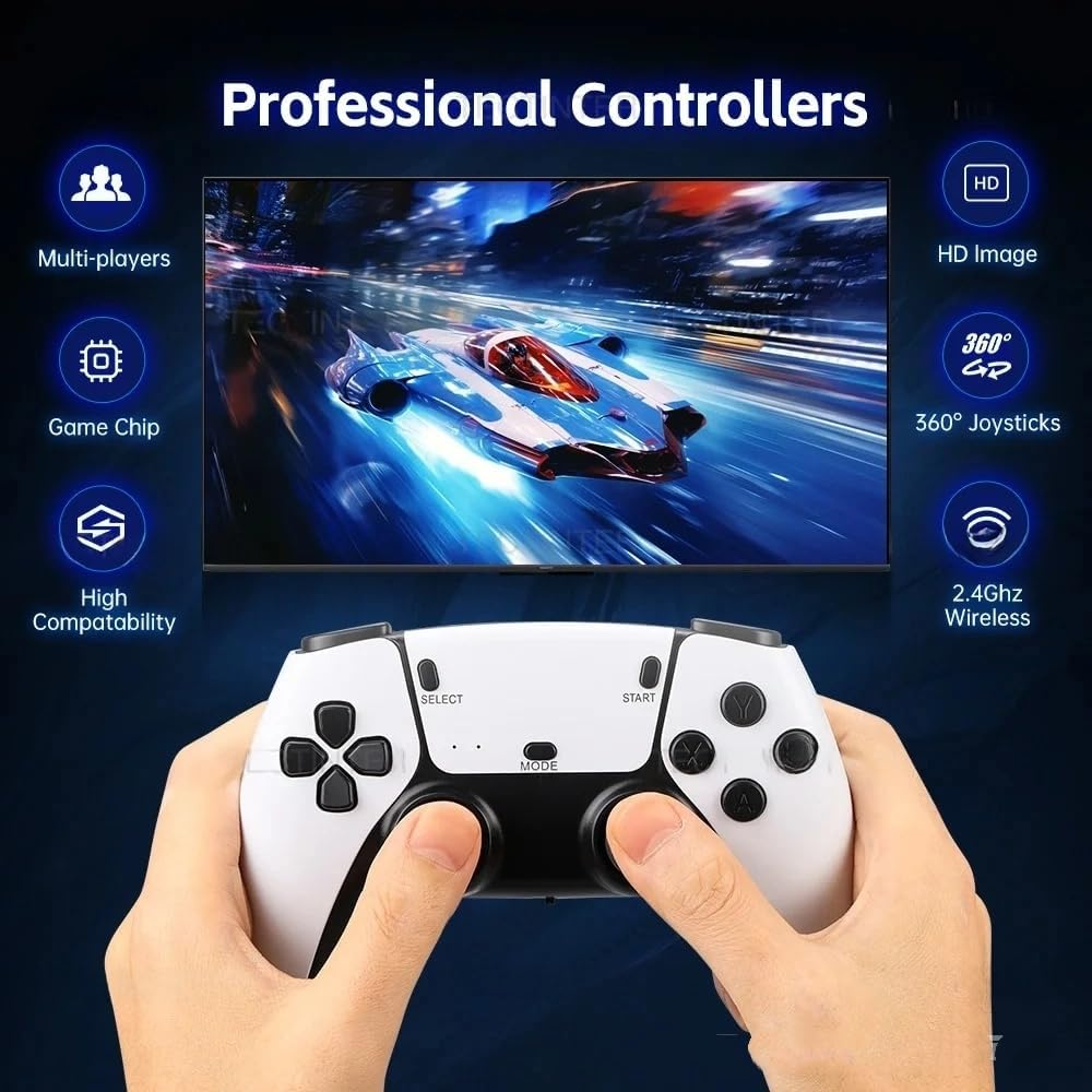 Mini Retro Handheld Video Game Console Stick,2.4G Double Wireless Controlle,Classic Video Games with 4K HDMI, Built-In 23 Emulators,Plug & Play,For Birthday Christmas Halloween Gifts image number 1