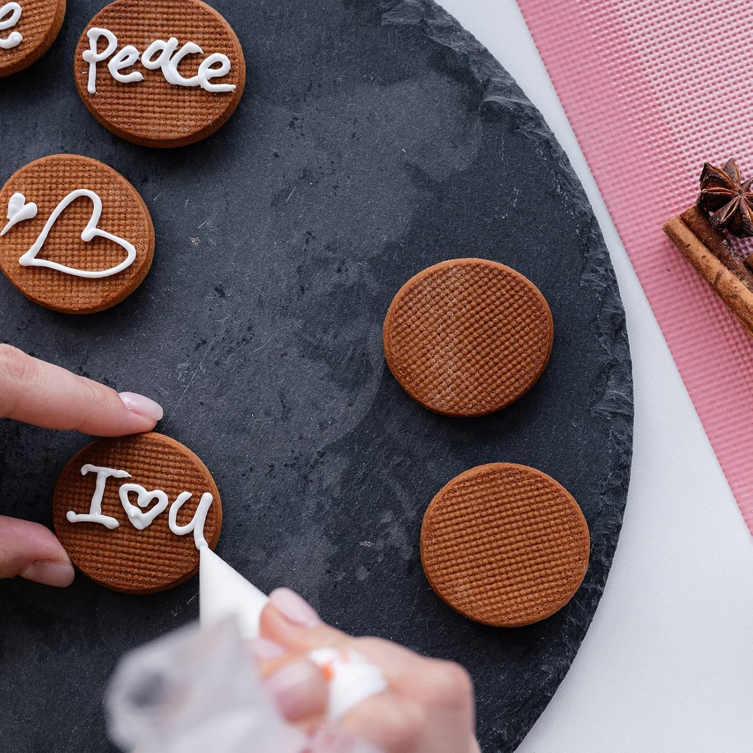 Perforated Baking Mats, 2 PCS Pink Eclair Silicone Mat for Half Sheet, Non-Stick Reusable Oven Liners for Making Bread/Pizza/Pastry/Cookie 11 5/8" X 16 1/2", Sakura Pink image number 2