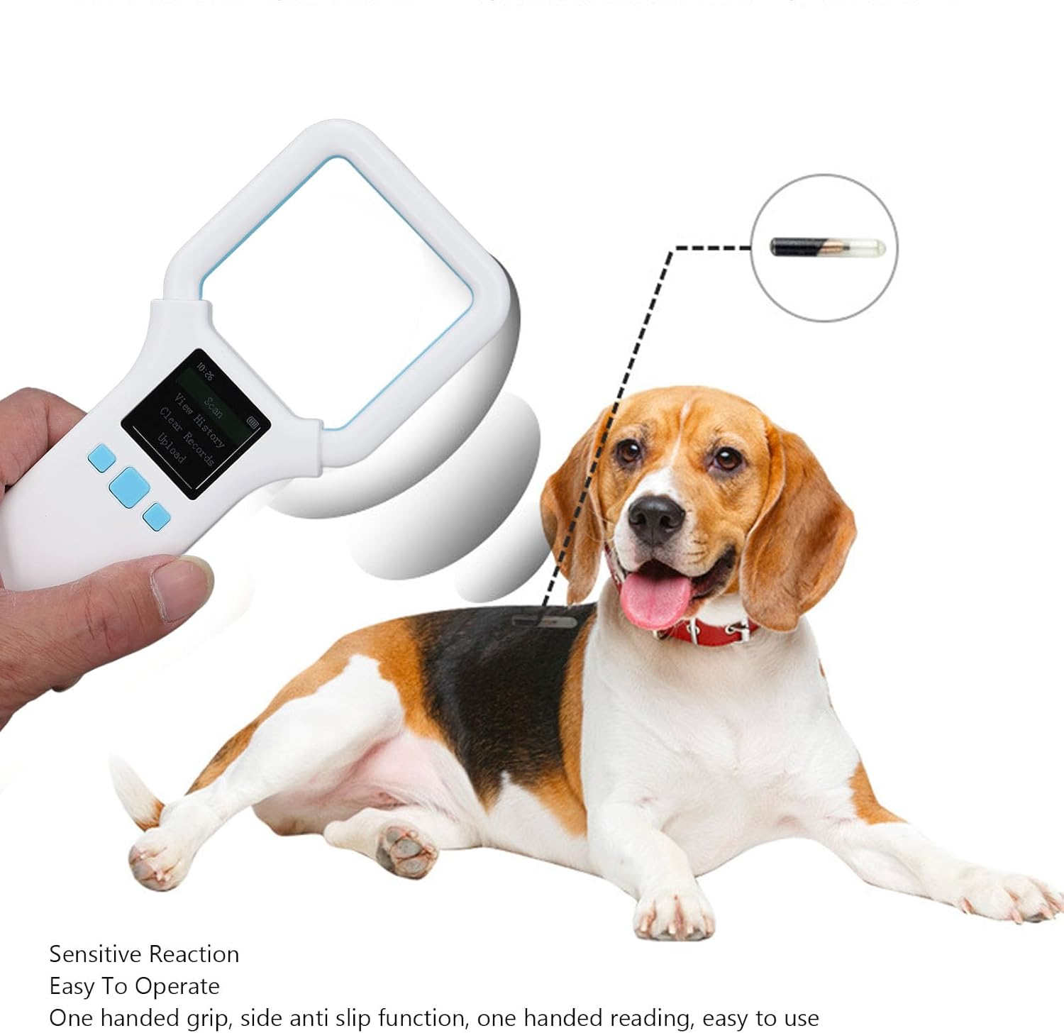 Pet Microchip Scanner Reader, 134.2Khz 125Khz Portable Animal Chip ID Scanner, 500 Data Storage Handheld RFID Dogs ID Chip Tag Scanner for EMID/FDX B / ISO1784/85 image number 5