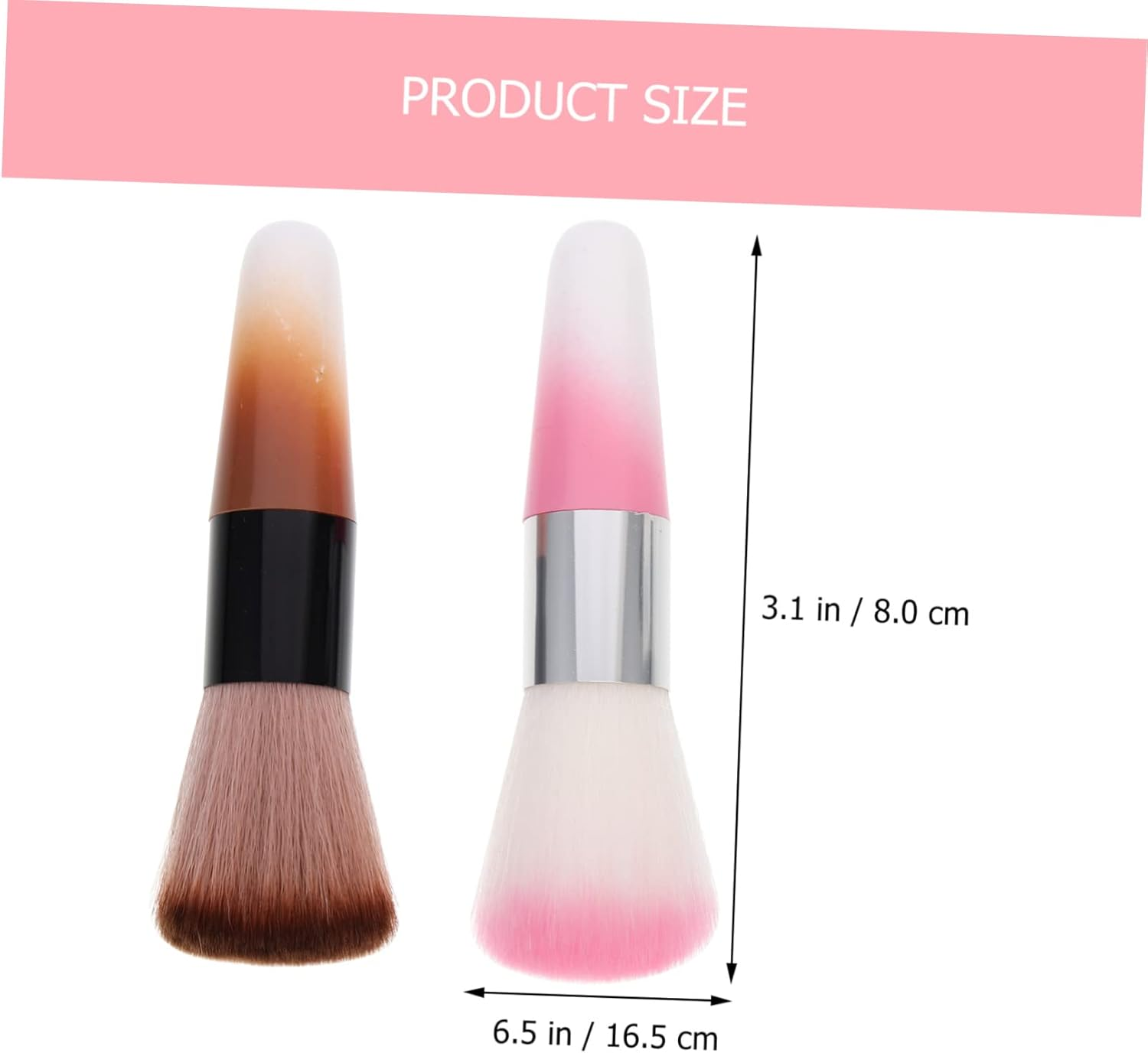 Beaupretty Nail Dust Brush Set 2PCS Makeup Loose Powder Brushes for Nail Art and Blush Ergonomic Design for Easy Cleaning and Application Suitable for Makeup Enthusiasts and Professionals