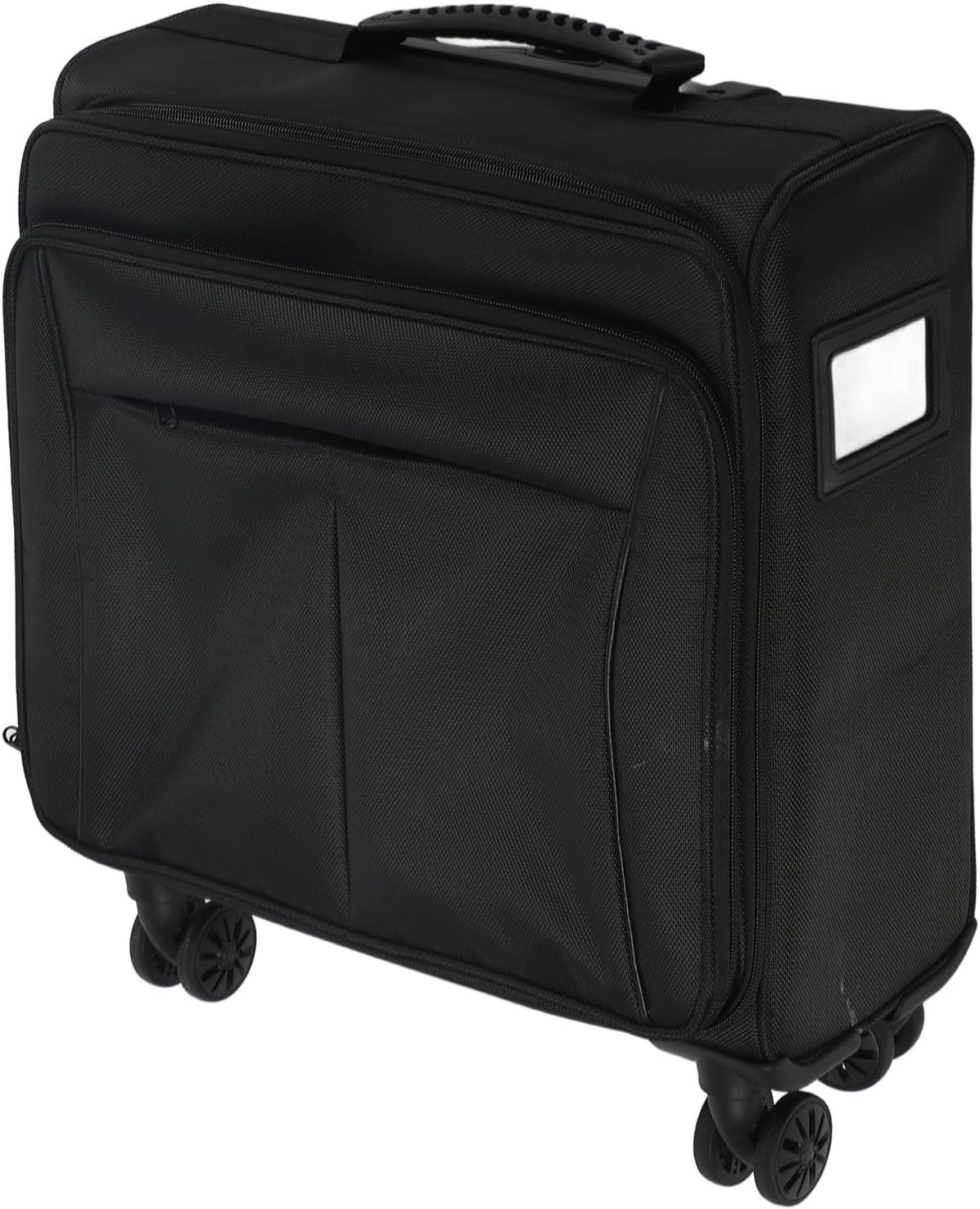 Cryfokt Professional Rolling Makeup Train Case Shock Resistant Large Capacity Organizer Suitcase for Makeup Artists and Nail Technicians, Black Oxford Fabric image number 1