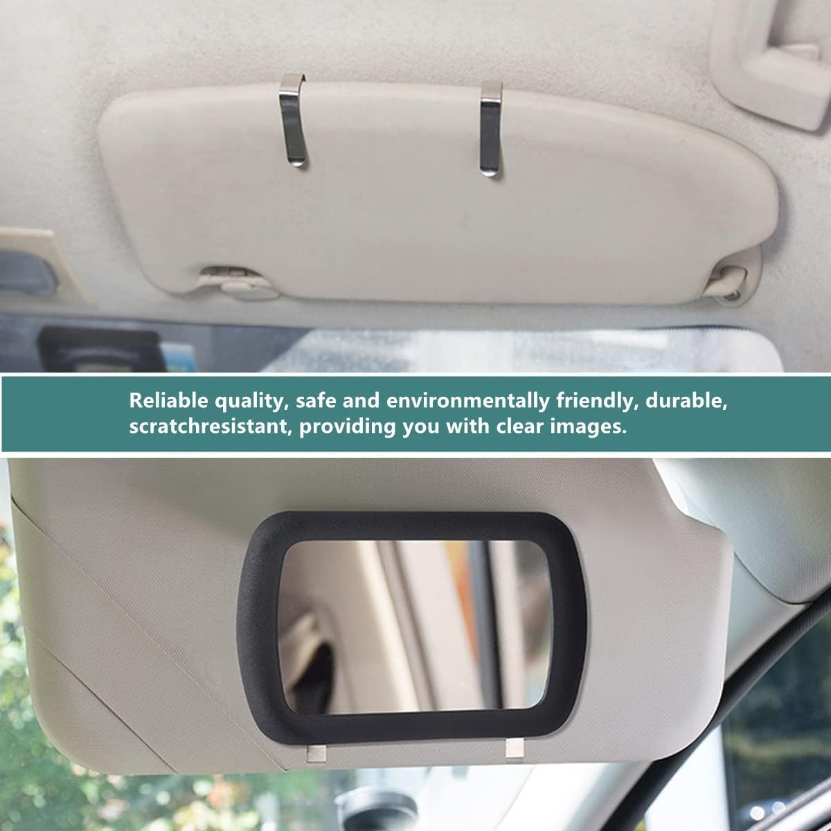 Universal Car Sun Vanity Mirror, Adjustable Portable Car Visor Cosmetic Mirror Universal for Truck SUV Auto Accessories(16.7 X 11Cm,Black) image number 1