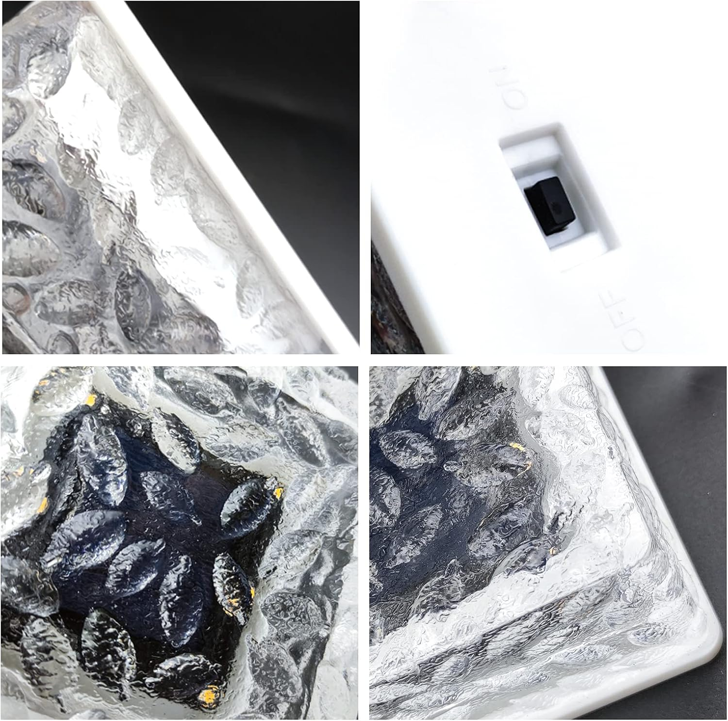 MEDOYOH 2PCS Cool White Light Solar Light PVC Brick, 10X10Cm Solar Ground Light On/Off Ponds Lights Outdoor Garden Ornaments image number 4