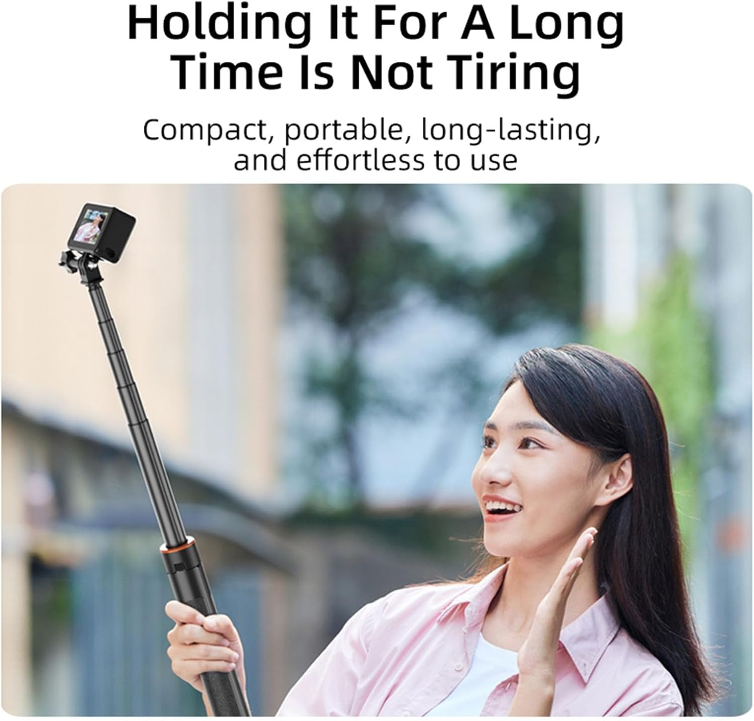 LICHIFIT Extendable Tripod Selfie Stick for DJI OSMO Pocket 3 / Action 4 Length Adjustable 138Cm Extension Rod for Insta360 ONE X3 / X2 Action Camera Base Bracket Mount Holder Accessories image number 4