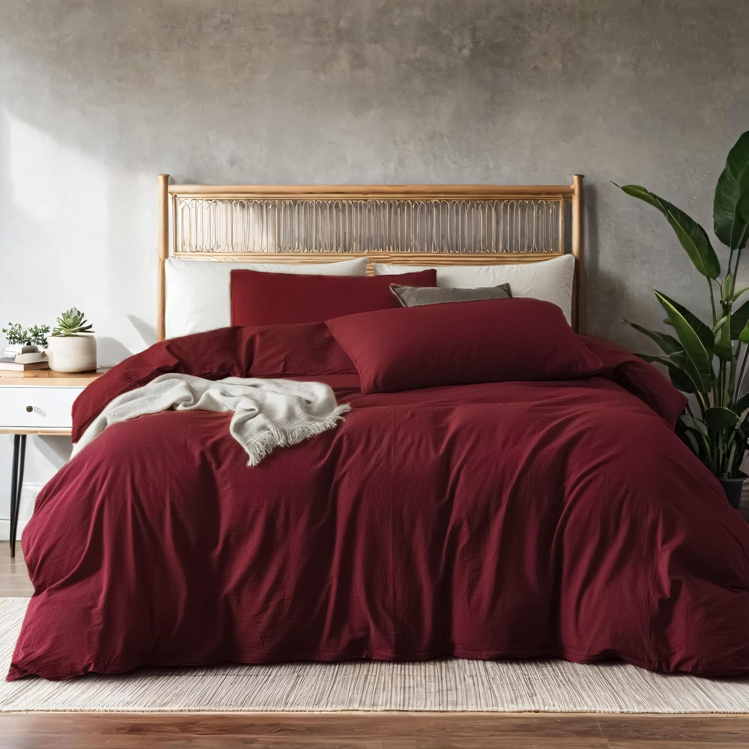 Fedali Cocoa Brown Duvet Cover Queen Size - Extra Cozy Bedding - 160 GSM Ultra Soft Duvet Cover Set with 2 Pillow Shams - 3 Pieces - Comforter Not Included