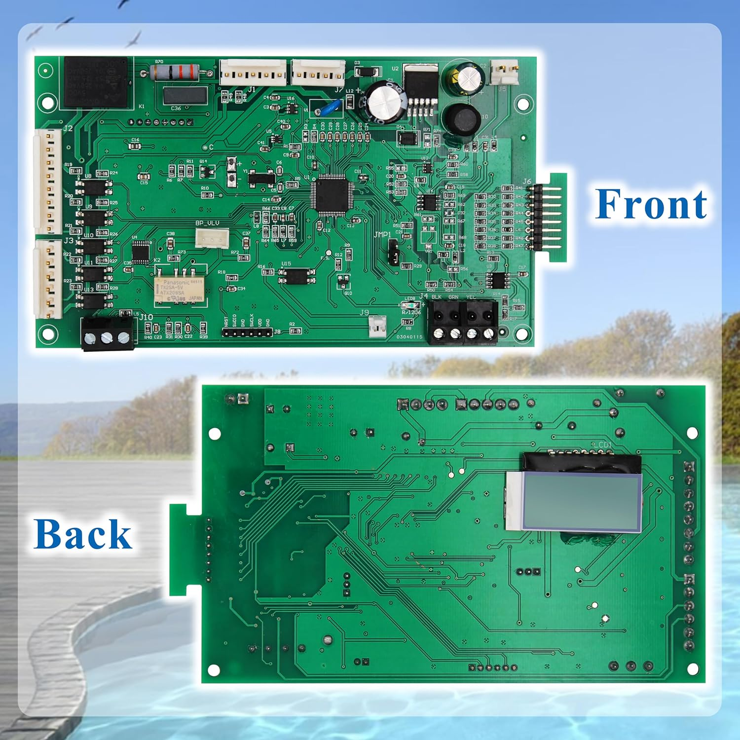FLYINGAMZ 42002-0007S, 461105 Control Board - 8 Pins, Replacement for Mastertemp, Mastertemp 125 and Sta-Rite Max-E-Therm Pool and Spa Heater, Aftermarket Part image number 1