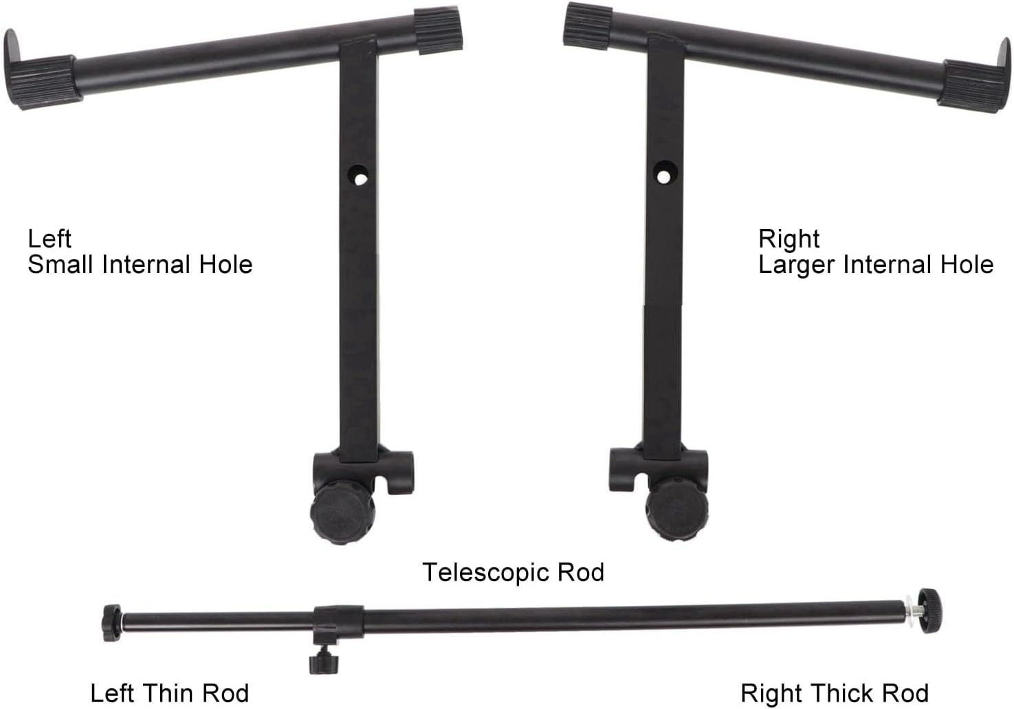 Jiawu Keyboard Stand, 2 Tier Keyboard Stand Extension Adapter, Electronic Piano Accessories, Universal for X Style Keyboard Stand, Adjustable Width 16.5 to 29.5 INCH image number 4