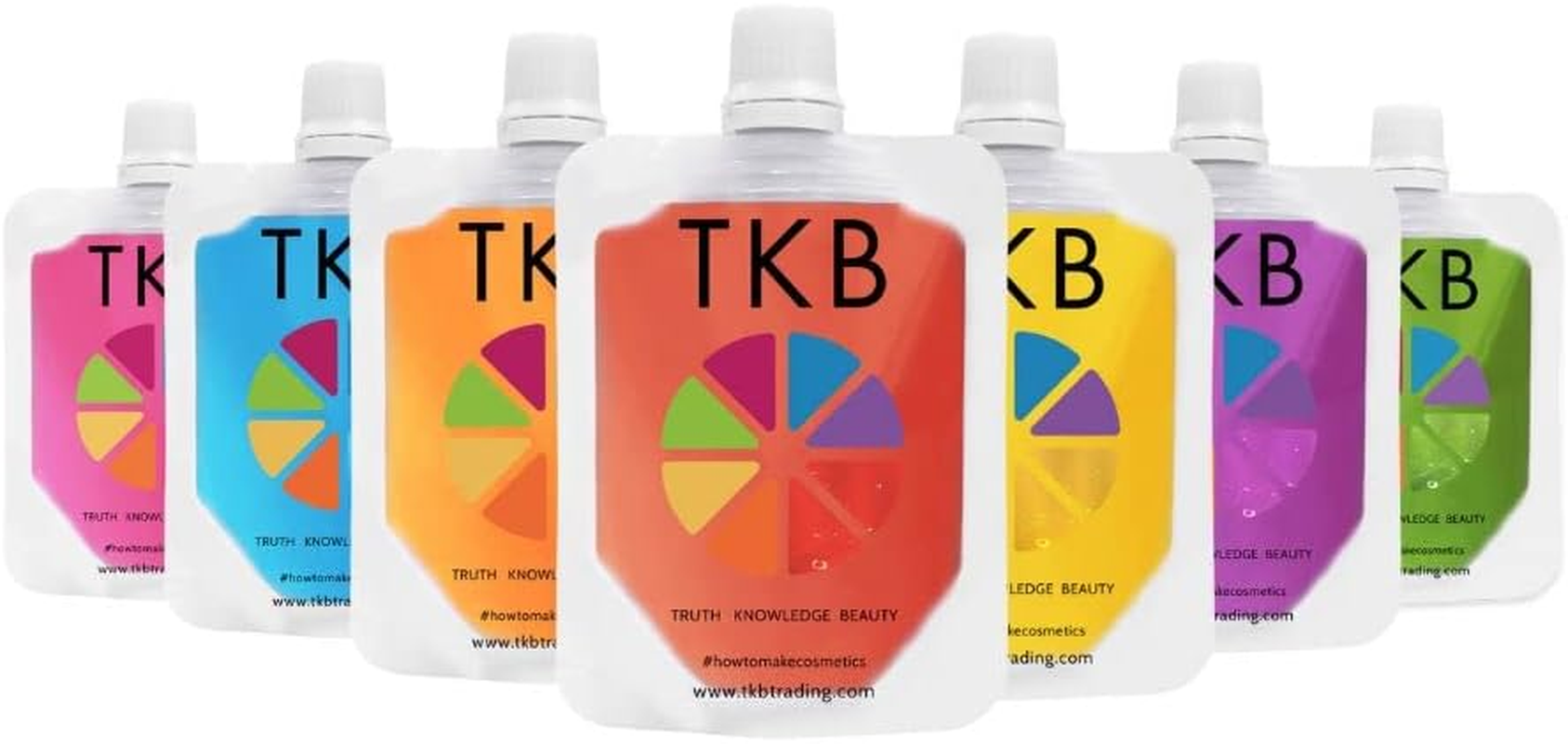 TKB Trading, LLC DIY Lip Gloss Base (Gel) | Lip Gloss Kit (Pack of 7), 1Oz (30Gr) | Moisturizing, High Shine, Fruity Scent, Vegan, Gluten and Cruelty Free | Made in USA