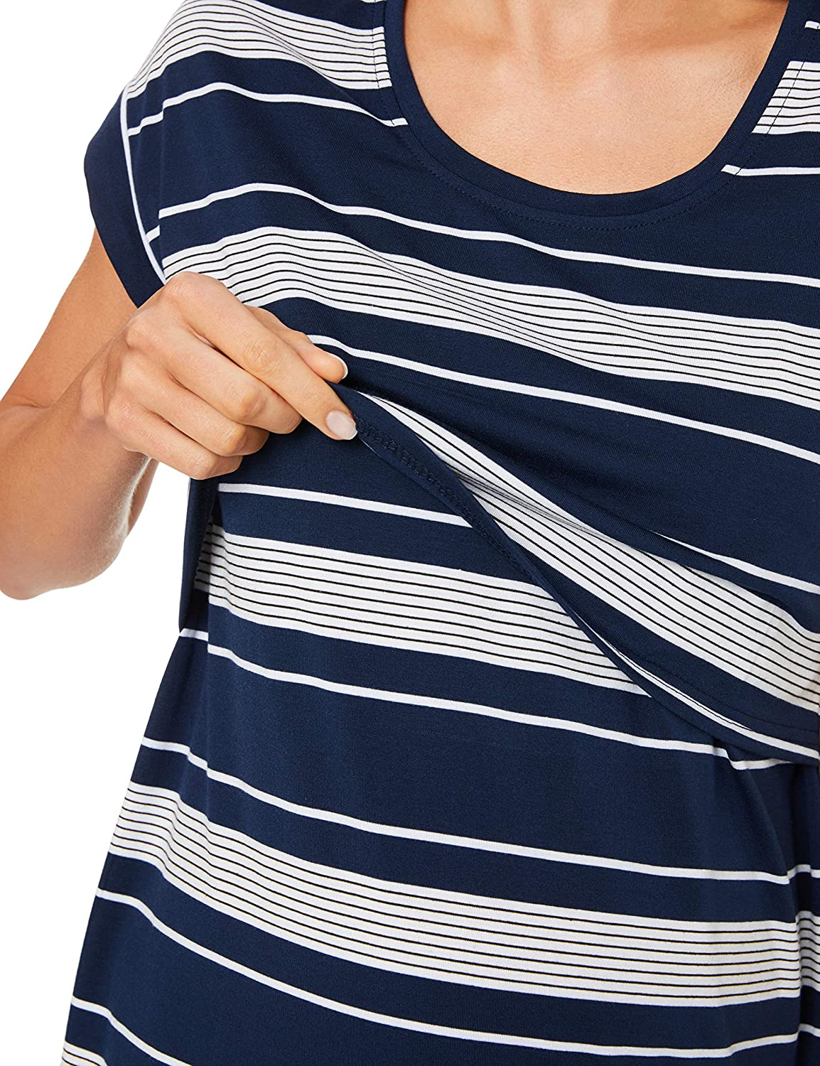 Ripe Maternity Women Stevie Nursing Nightie, Navy/White/Black, 2X-Large image number 3