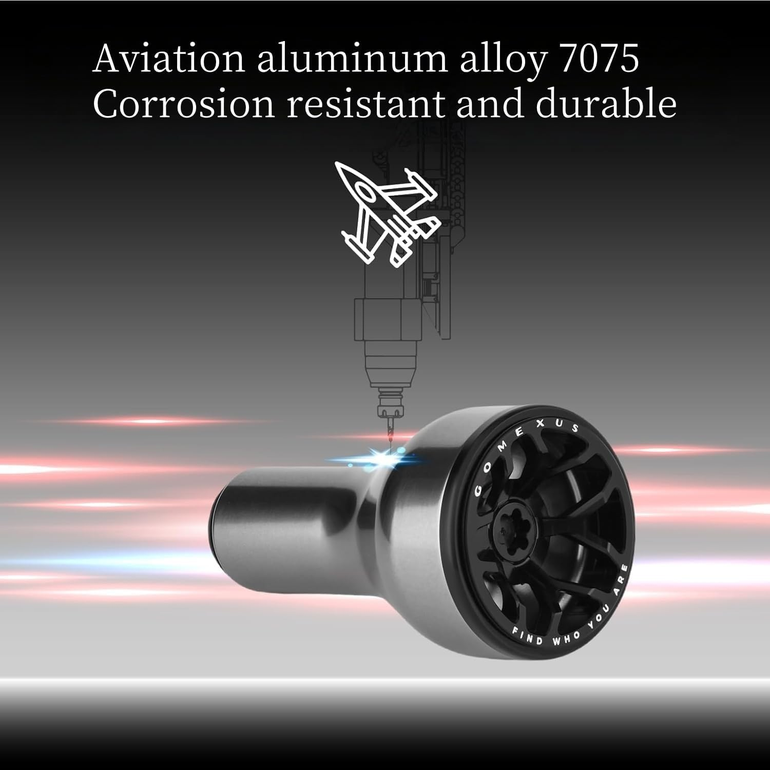 GOMEXUS SU24L Power Knob Compatible for Shimano Daiwa Spinning Reel Handle Knob - Black Red image number 5