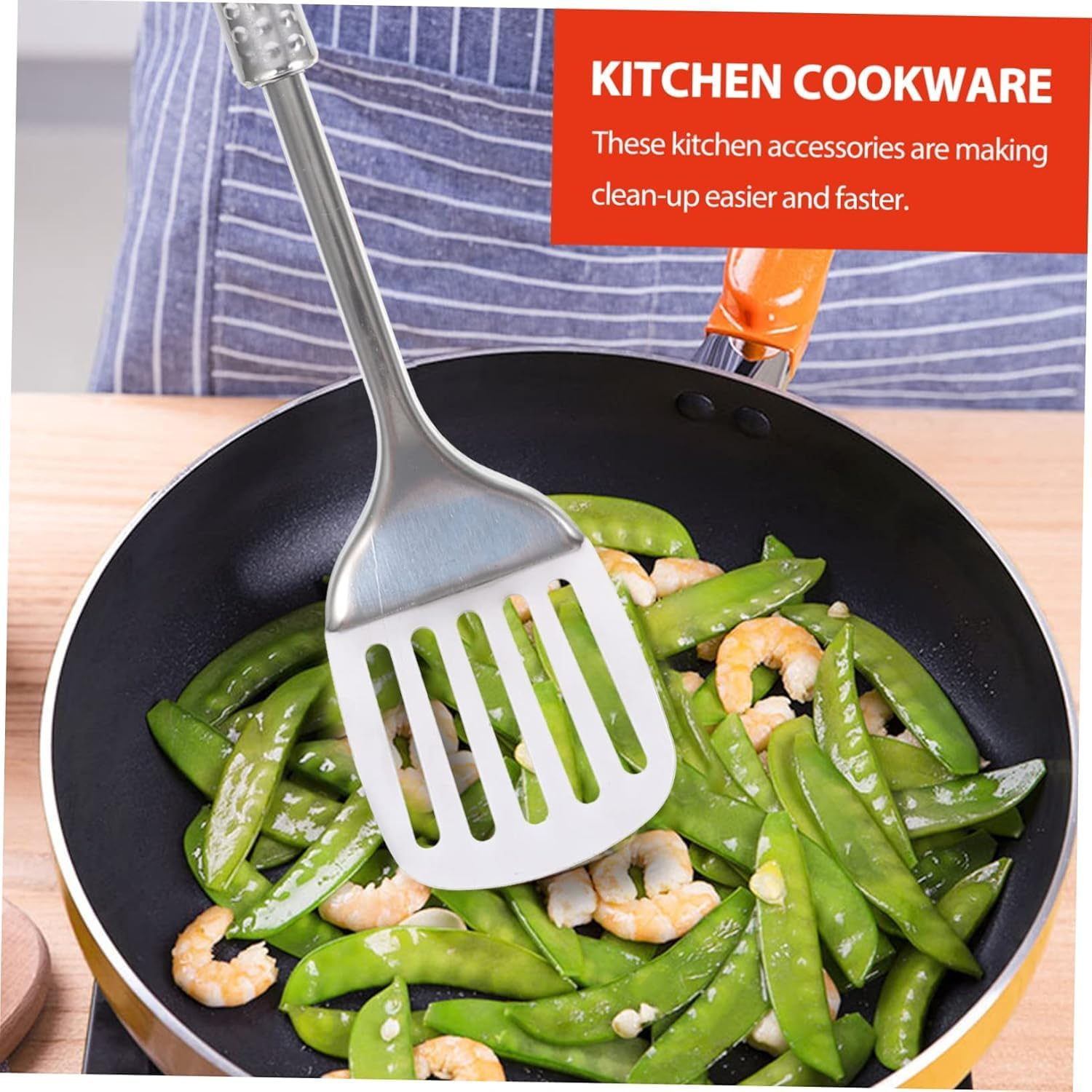 7Pcs Kitchen Utensils Cooking Tools Stainless Steel Kitchen Utensil Kitchen Cookware Utensil Kit Kitchenware Meat Fork Soup Ladle Cooking Gadgets Stainless Steel Utensil image number 4