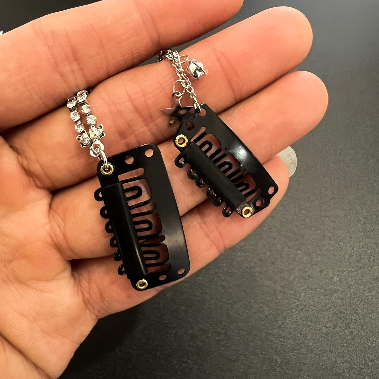 Hair Clips, Rhinestone Hair Accessories for Women, Girls, Ladies, Children, Elegant Hair Clips with Rhinestone Chains, Fashion Headpiece, Styling Tools for Party, Wedding, Daily image number 6