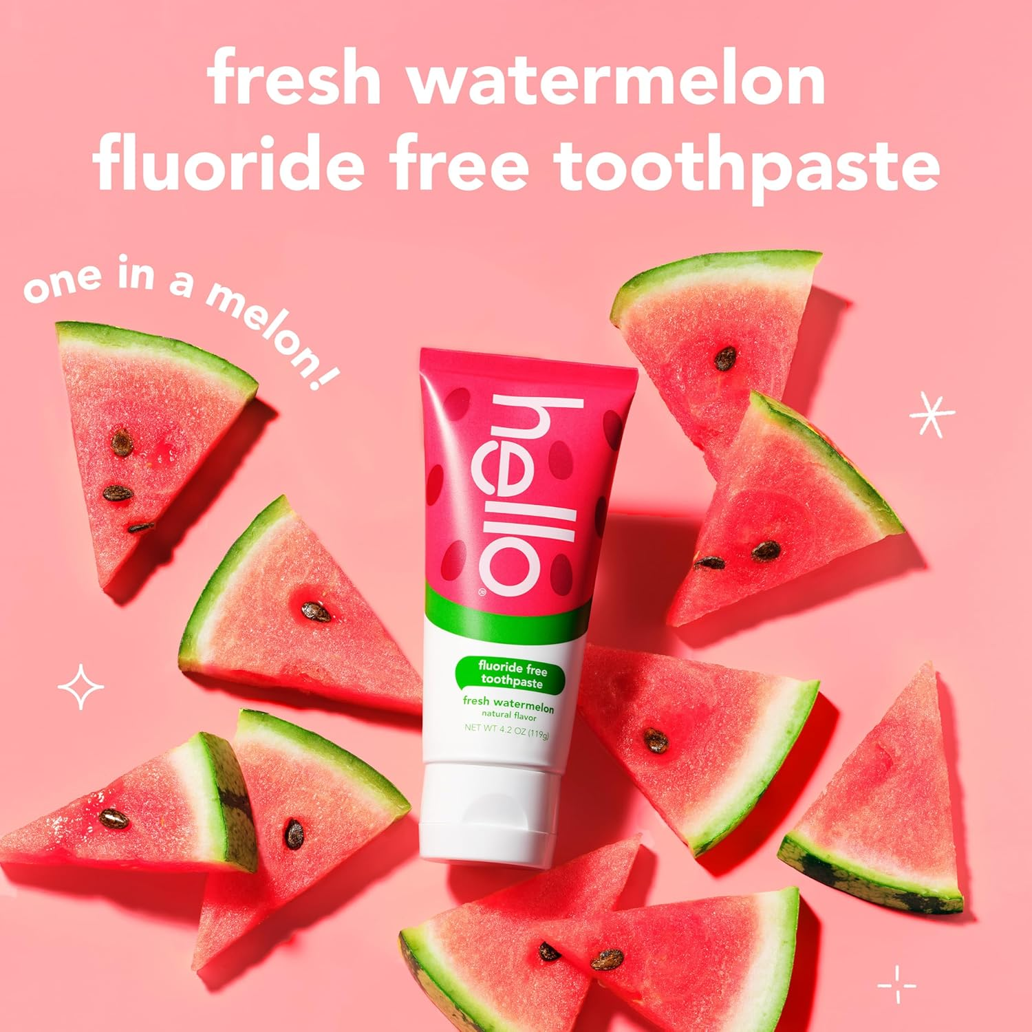 Hello Products - Kids Fluoride Free Toothpaste Natural Watermelon - 4.2 Oz. image number 3