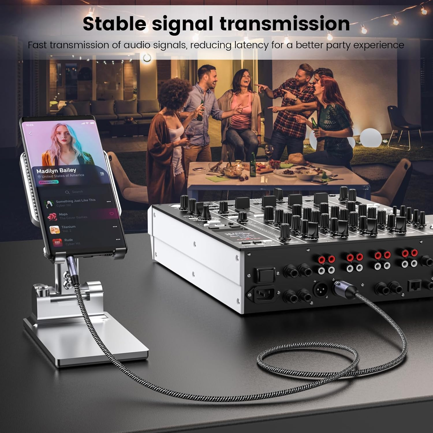 MOSWAG 3.5Mm to XLR Female Cable 3FT, 1/8 Inch to XLR Female Cable, 1/8 Inch TRS to XLR Female 3 Pin Microphone Cable, Balanced Stereo(1/8 to XLR) Compatible with Computer, Speakers, Microphone, Etc image number 2