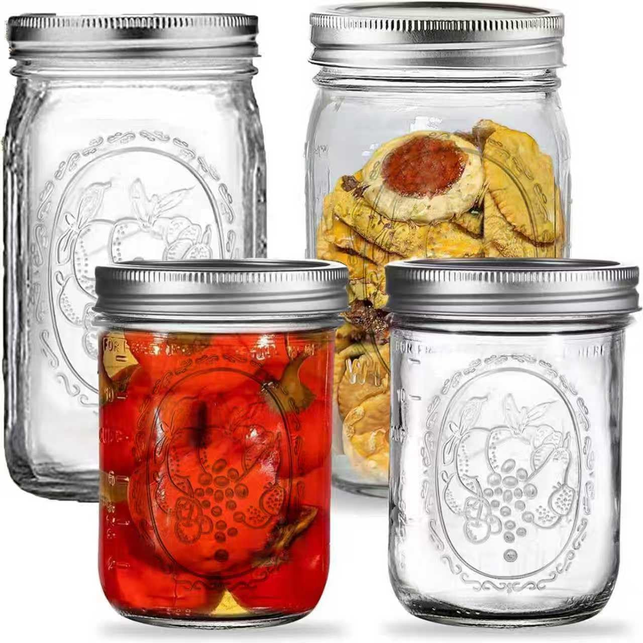 32 Oz+16Oz Wide Mouth Mason Jars Half Gallon Mason Jars with Airtight Lids and Bands for Canning, Fermenting & Pickling (4) image number 2
