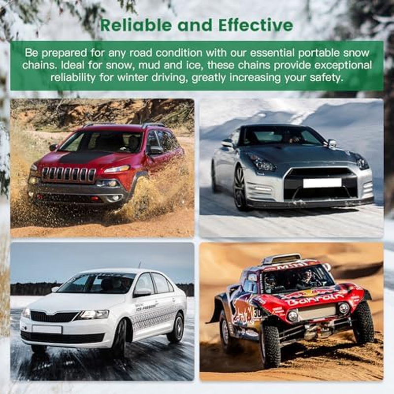 SCITOO Snow Chain for Car,2 Pack Tire Chain 235/75R15,265R15,265/70R15,275/60R15,225/75R16,245/70R16,245/75R16,255/60R16,225/70R17,235/60R17,235/65R17,245/55R17,255/55R17,235/60R18,235/50R19,255/40R19