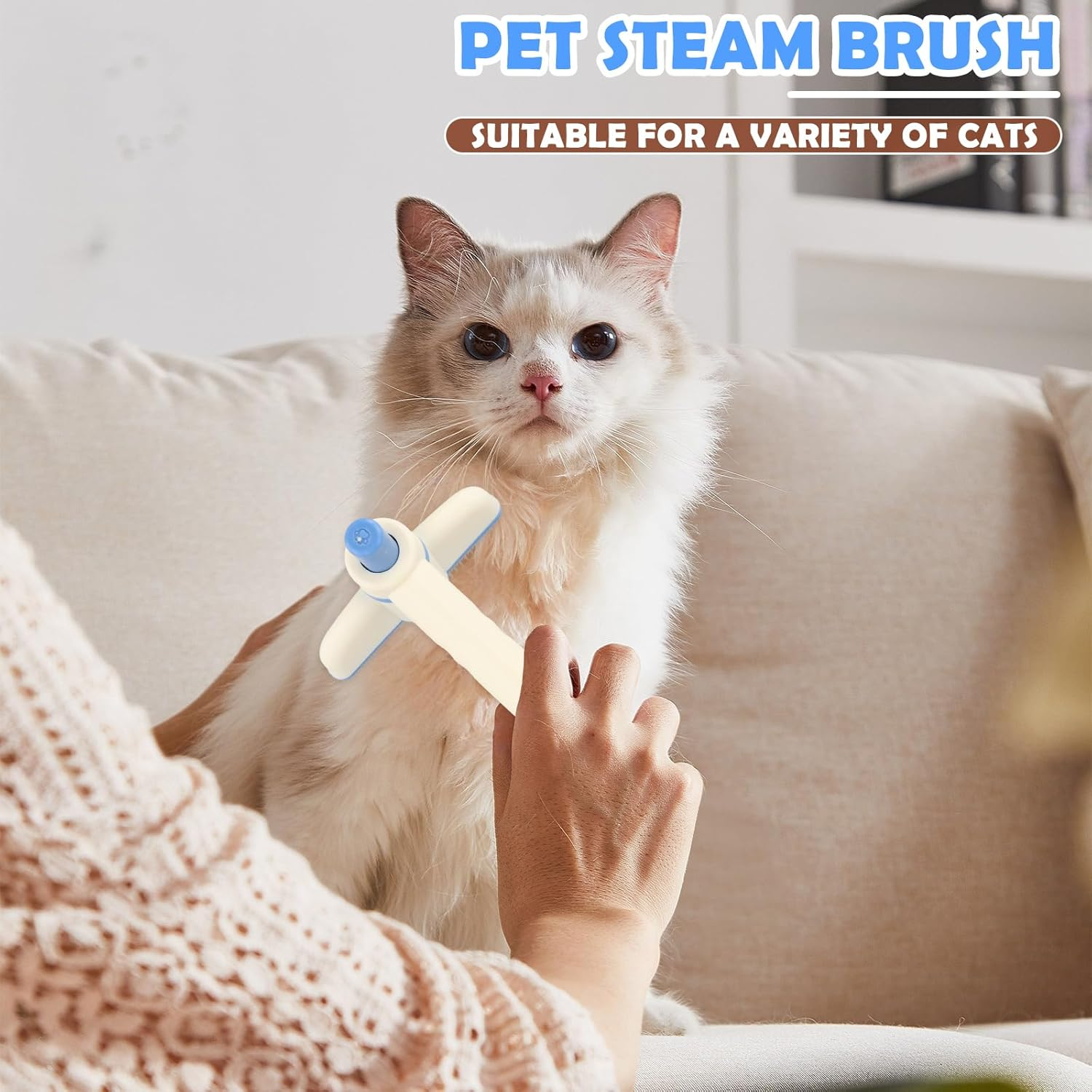 Culinavog Fellblitz Cat Brush, Pack of 2, 18 &times; 9 Cm, Self-Cleaning Fur Flash Brush, Easy to Clean, Pet Brushes for Dogs, Cat Comb for Short Hair, Long Hair, Pet (Brown, Blue) image number 5
