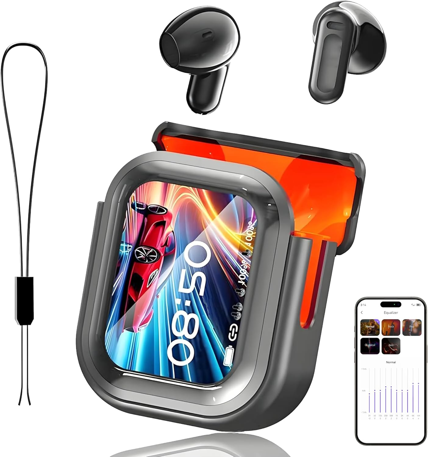 NE20 Earbuds, NE20 Translation Earbud, 6 Translation Modes, LCD Touch Screen, 60H Playtime, Hifi Sound, 135 Languages AI Translation Earbuds Real Time for Travel, Business (Black)
