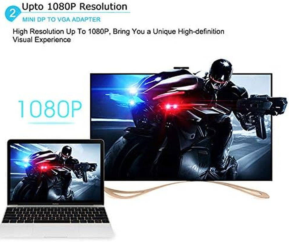 Mini Displayport to VGA Adapter Display Port DP for Macbook Pro Air Thunderbolt image number 2