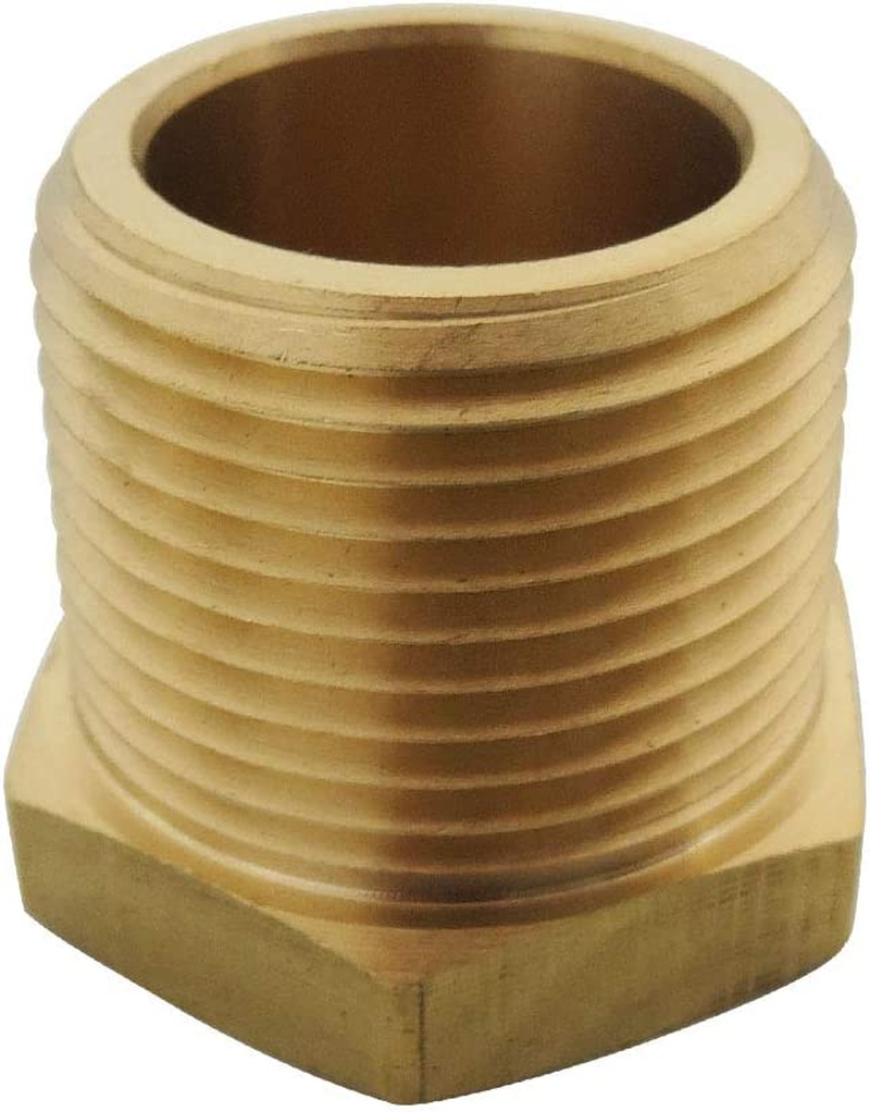 NPT Bushing Brass Hex Reducer Reducing Pipe Adapter Fitting 1/2" NPT Male X 1/4" NPT Female Thread 5Pcs