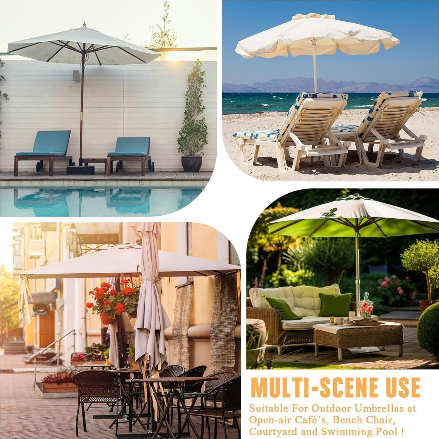 Patio Umbrella Cover, Black Waterproof Patio Parasol Covers with Zipper and Storage Bag, Outdoor Garden Windproof Anti-Uv Protective Cover Fit for 2-3M Outdoor Parasol (240X57X57Cm) image number 1