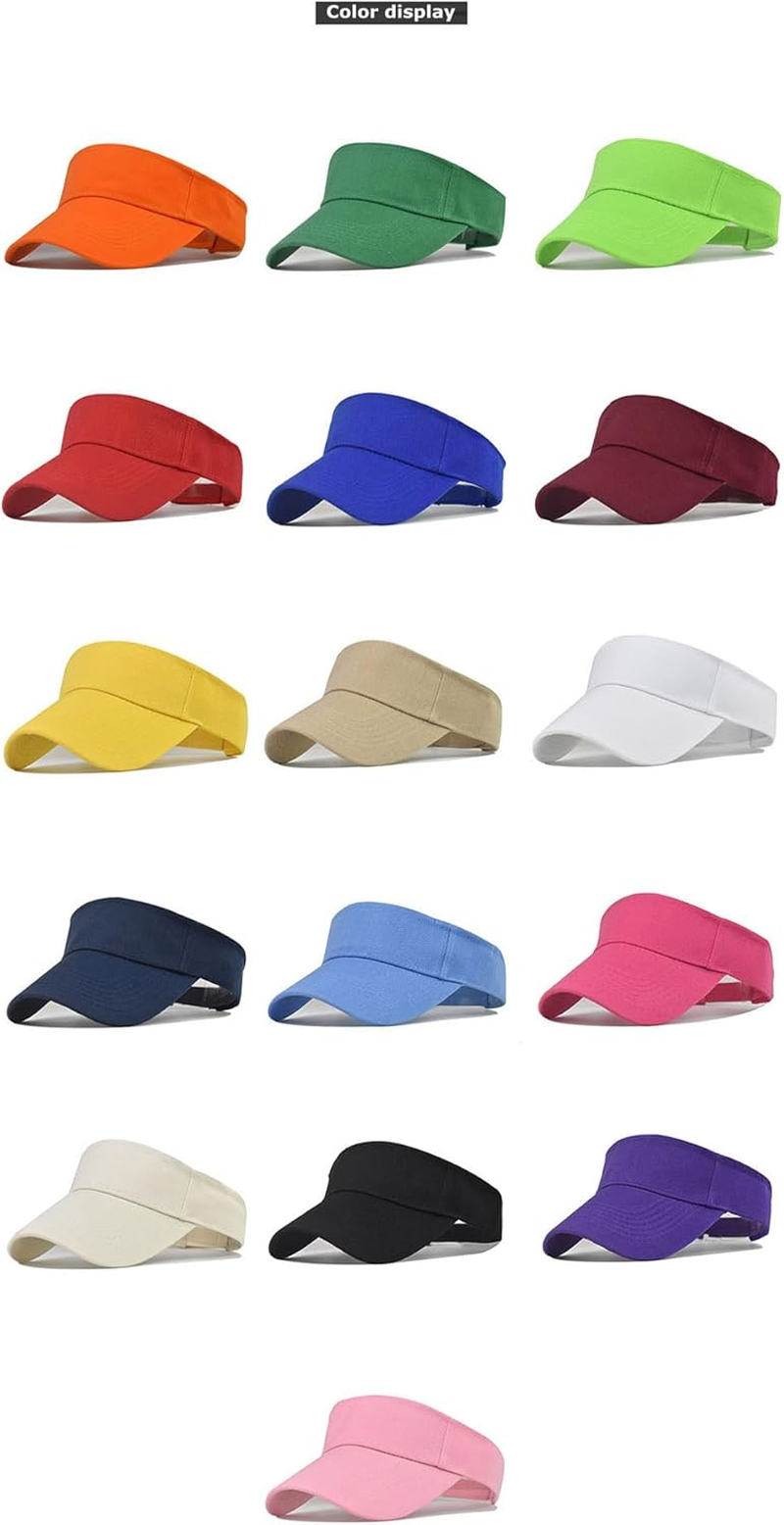 Sport Sun Visor Hats Cotton Outdoor Tennis Running Visors Caps Empty Top Adjustable Baseball Beach Cap for Men Women image number 3