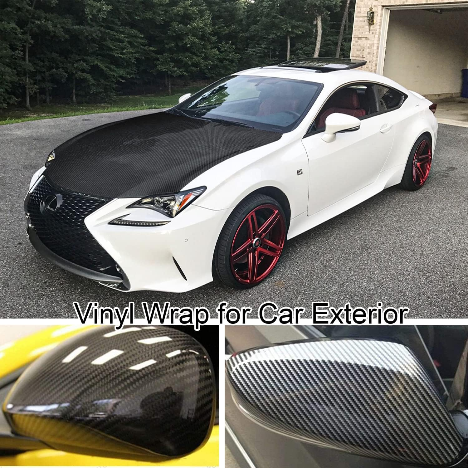 Black 6D Carbon Fiber Vinyl Self Adhesive Film, Waterproof Wrap Roll without Bubble, Adapted to the Appearance and the Interior of Motorcycles, Computers, Cars -1Ft X 10Ft