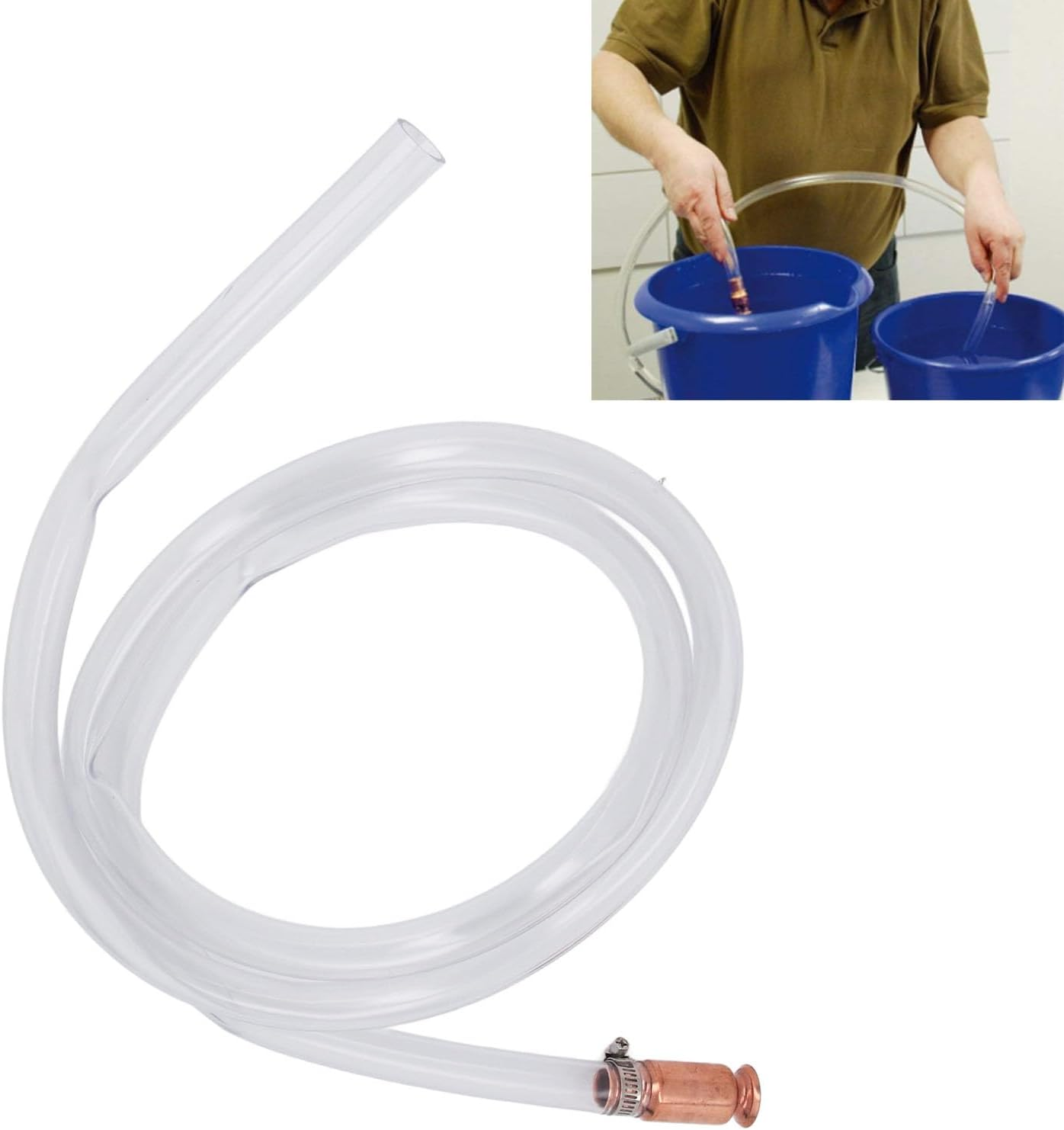 Yosoo Siphon Hose Pump Efficient PVC Fuel Transfer Pump for Industry Fishpond 1.8M Length Manual Fuel for Household and Industrial Use image number 5