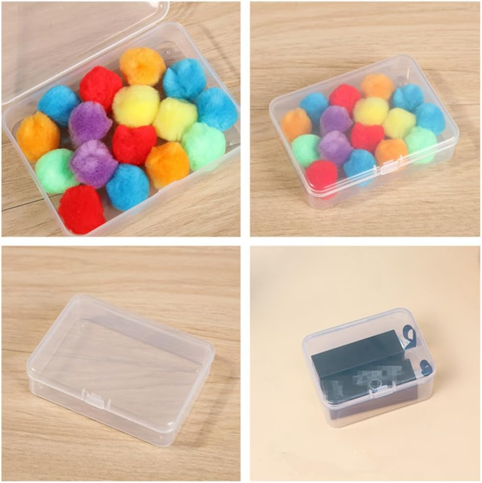Mini Storage Box, Cuicanfla 10 Pcs Mini Plastic Storage Containers Box with Lid Rectangle Clear Plastic Storage Boxes for Jewelry, Hardware, Beads, Earplugs image number 4