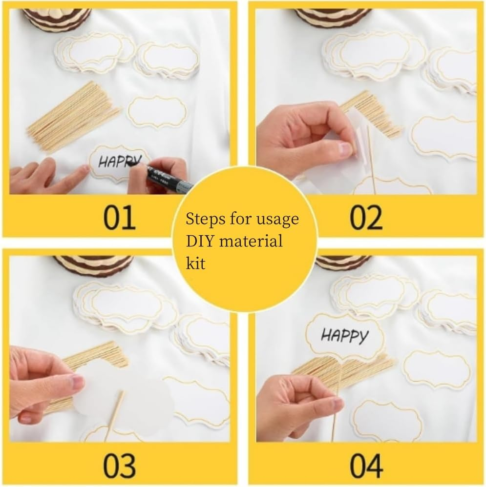 Cheese Markers Cheese Labels, 50Pcs Cheese Markers Cake Topper Toothpick Cupcake Toppers,Blank Toothpick Flags Cheese Markers Buffet Labels,Cheese Markers Food Labels,Cheese Markers for Food Labels image number 1