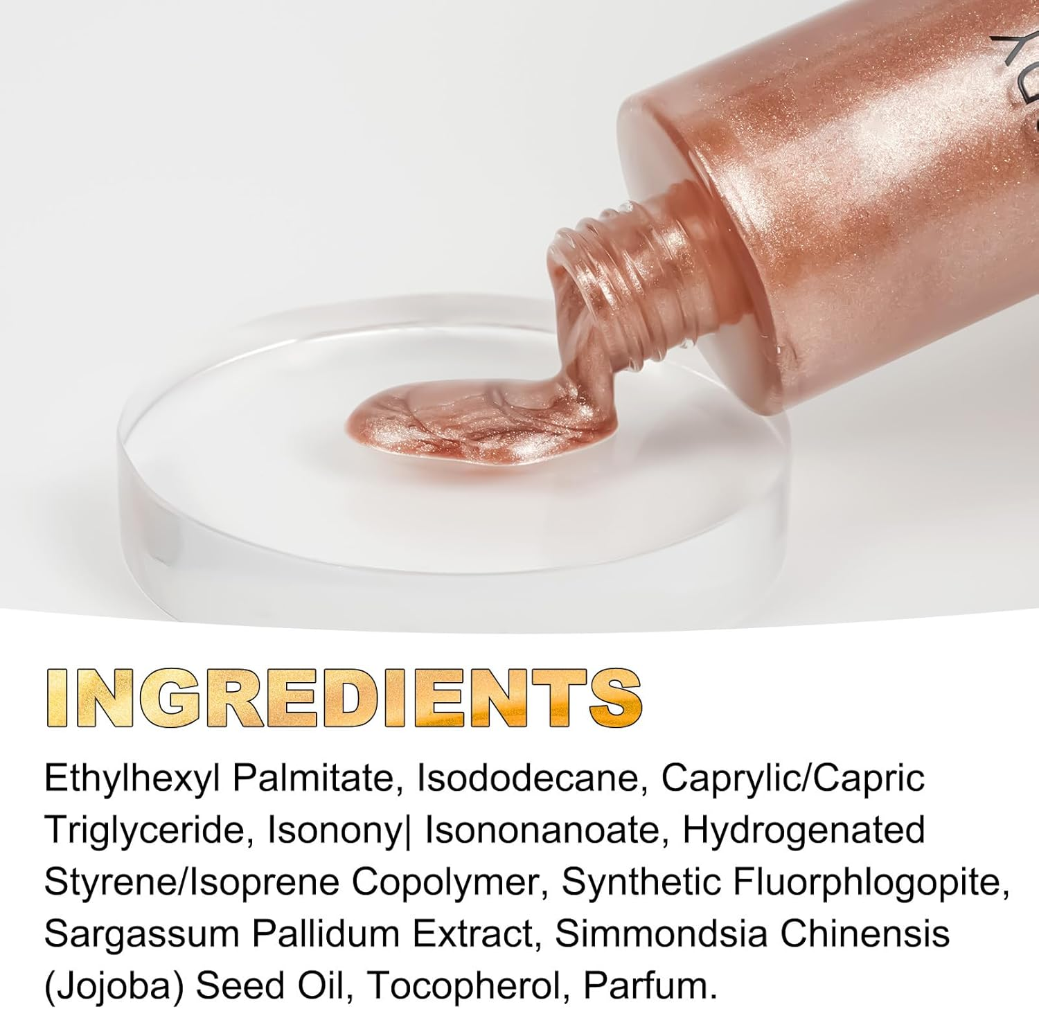 Shimmer Body Oil, Rose Gold Natural Glow Luminizer, Long Lasting Moisturizing Body Glow Oil for Glow Skin, Luminizer Brighten, All Skin Types 100Ml image number 6