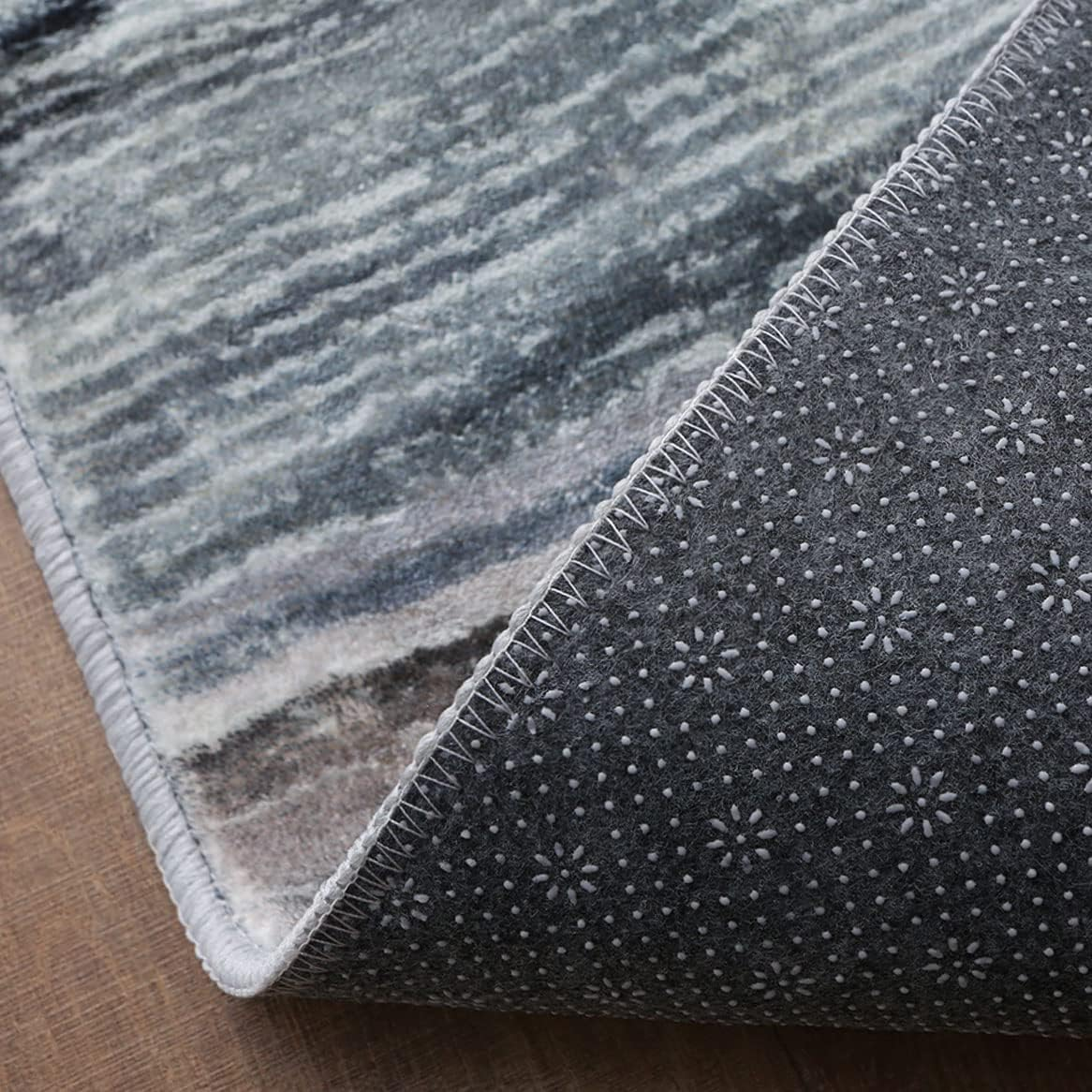 Calore Area Rugs Soft Carpet Modern Cashmere Rug for Bedroom Living Room Floor Mat Indoor Home Decorative Rugs (Black Gold, 160 X 200 Cm) image number 3