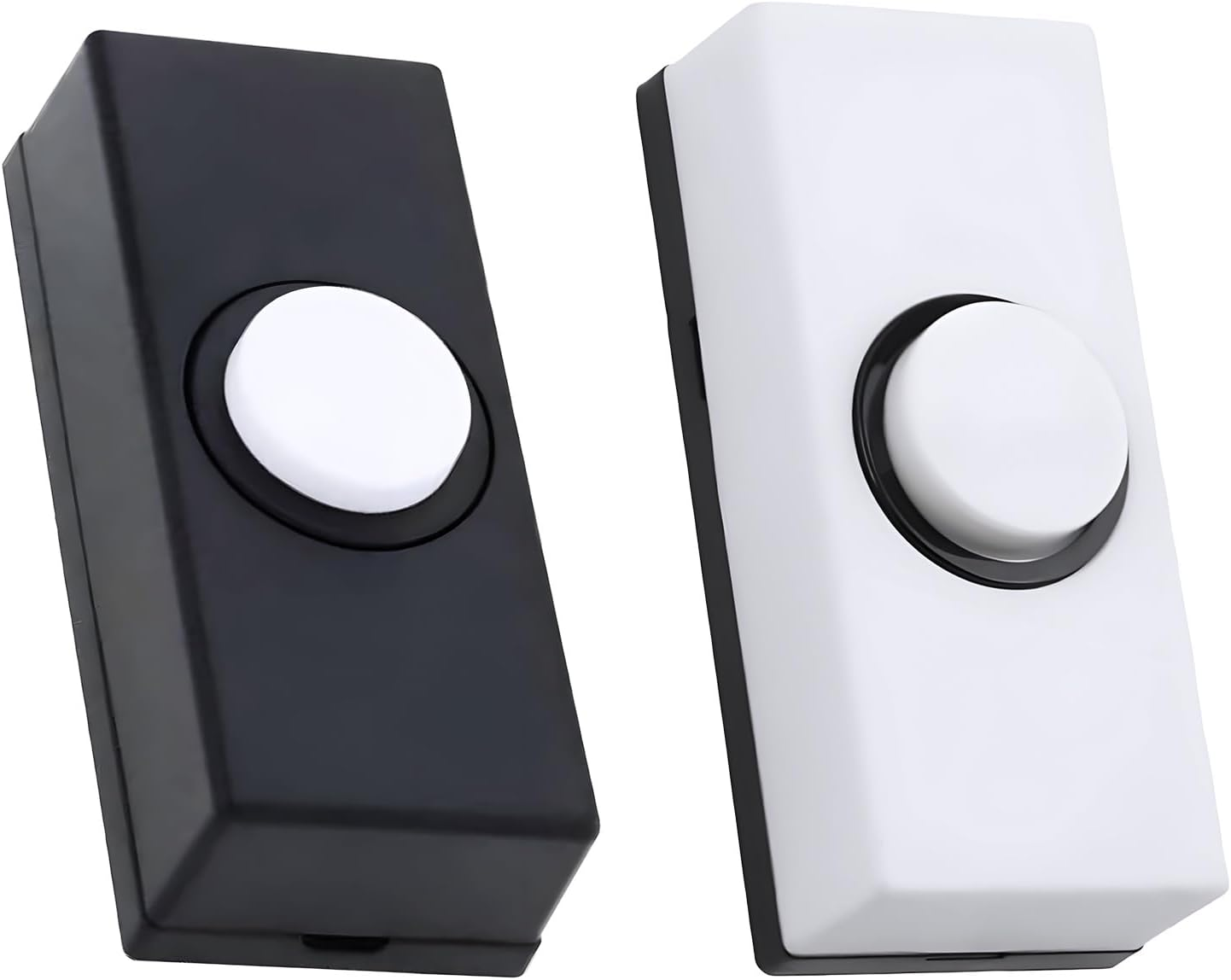 2 Pcs Universal Wired Doorbell - Garage Doorbell Button Chime Switch for Home, Garage, Office - Durable Replacement Button Doorbell (White & Black) image number 2