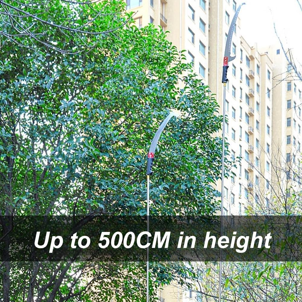 Pole Saws for Tree Trimming, Stainless Steel Extendable 16.4 Ft Manual Pole Pruner, Sharp Steel Blade High Branches Saw, Altitude Pruning Saw for Forestry Yard Garden Patio Palms Shrubs image number 4