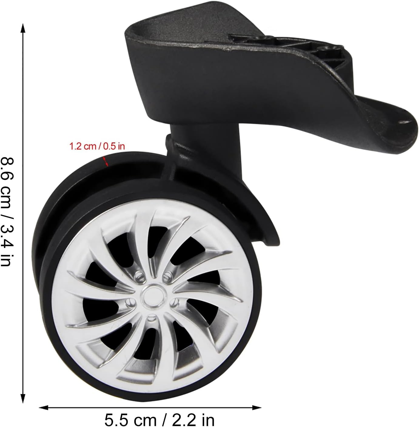 Luggage Suitcase Wheels, Swivel Wheel Replacement Luggage Travel Suitcase Wheels Plastic Beacircles Repair Set for Luggage Kits Pack image number 4