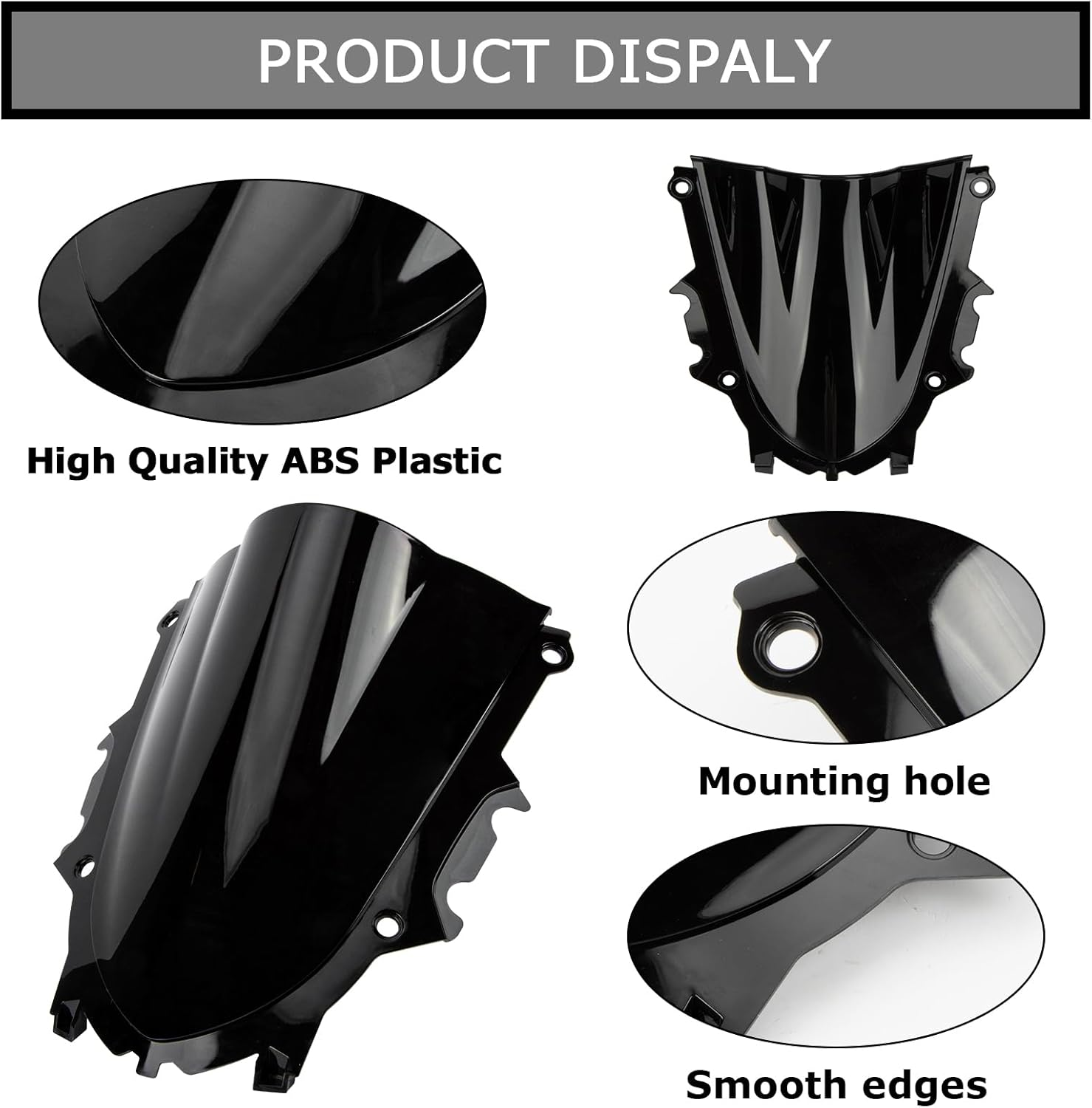 Psler Windshield Windscreen Double Bubble for YZF R3 R25 2019-2023 (Black) image number 3