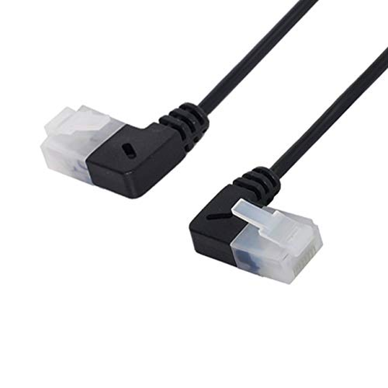 Cablecc Ultra Slim Cat6 Ethernet Cable RJ45 Left to Right Angled 25Cm UTP Network Cable Patch Cord 90 Degree Cat6A LAN for Laptop Router TV Box image number 6