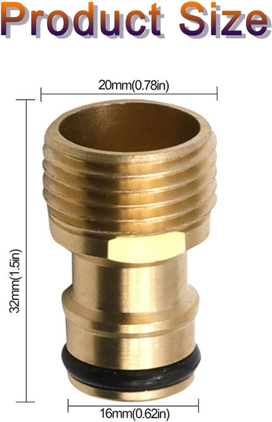 1Pcs Brass Garden Quick Hose Adapter (1/2" Outer Male Head) Brass Garden Hose Quick Connect Fittings Garden Hose Connector for Lawn& Garden Washing Cars Watering Plants image number 1