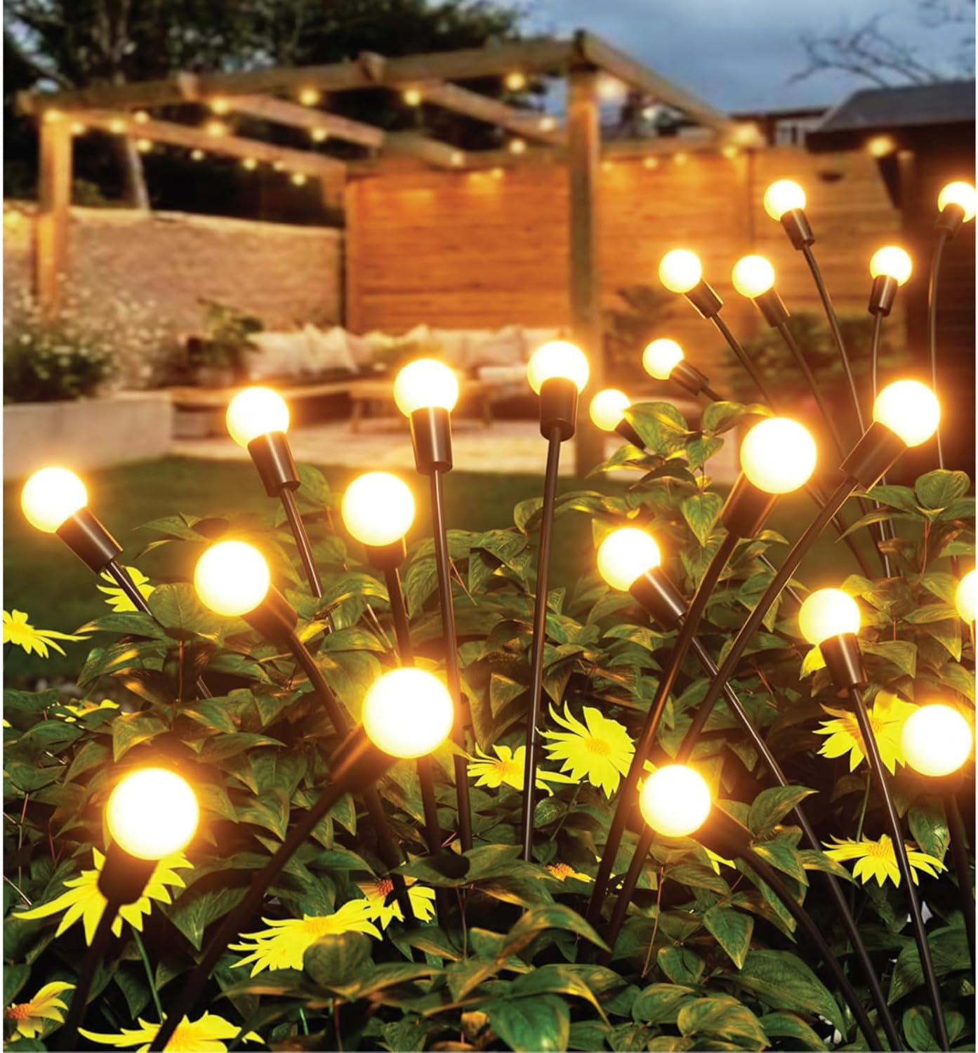 25Th Hour Solar Firefly Garden Lights Warm White image number 1