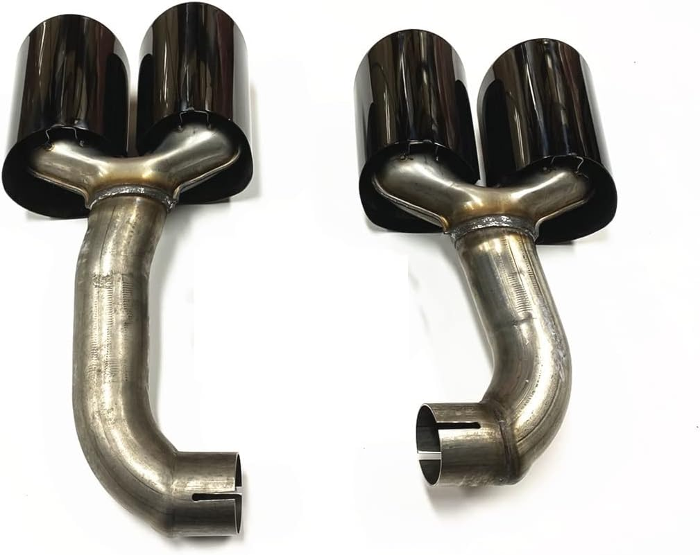 Muffler Titanium Black Car Rear Exhaust Muffler Pipe Tips Tailpipe Exhause Tail Air Vent Outlet Duct Compatible with BMW X3M X4M 2018 2019 2020 image number 3