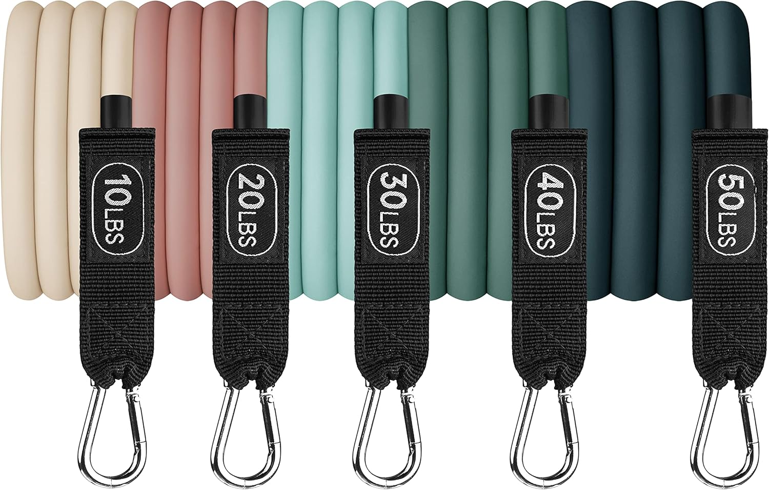 Retrospec Train Resistance Bands Set (5Pc) Workout Bands W/Handles, Door Anchor, Carry Bag for Women & Men