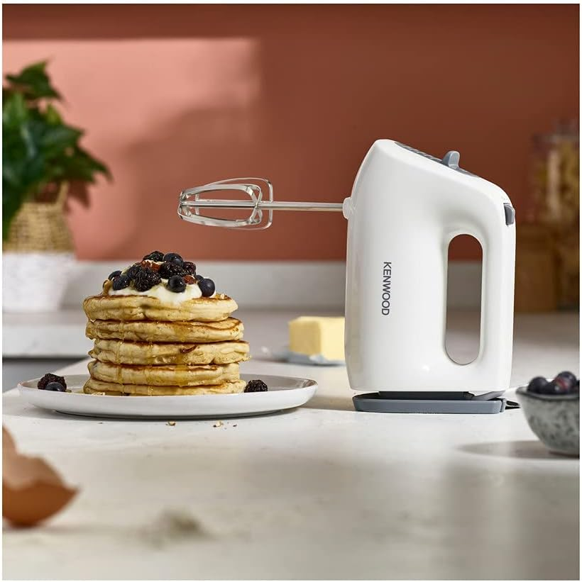 Kenwood Quickmix Lite, Lightweight Hand Mixer Twin Beaters with Slow Speed Start, Sureeject Tool, Cord Wrap, HMP10.00WH, 300W Motor, Dishwasher Safe, White