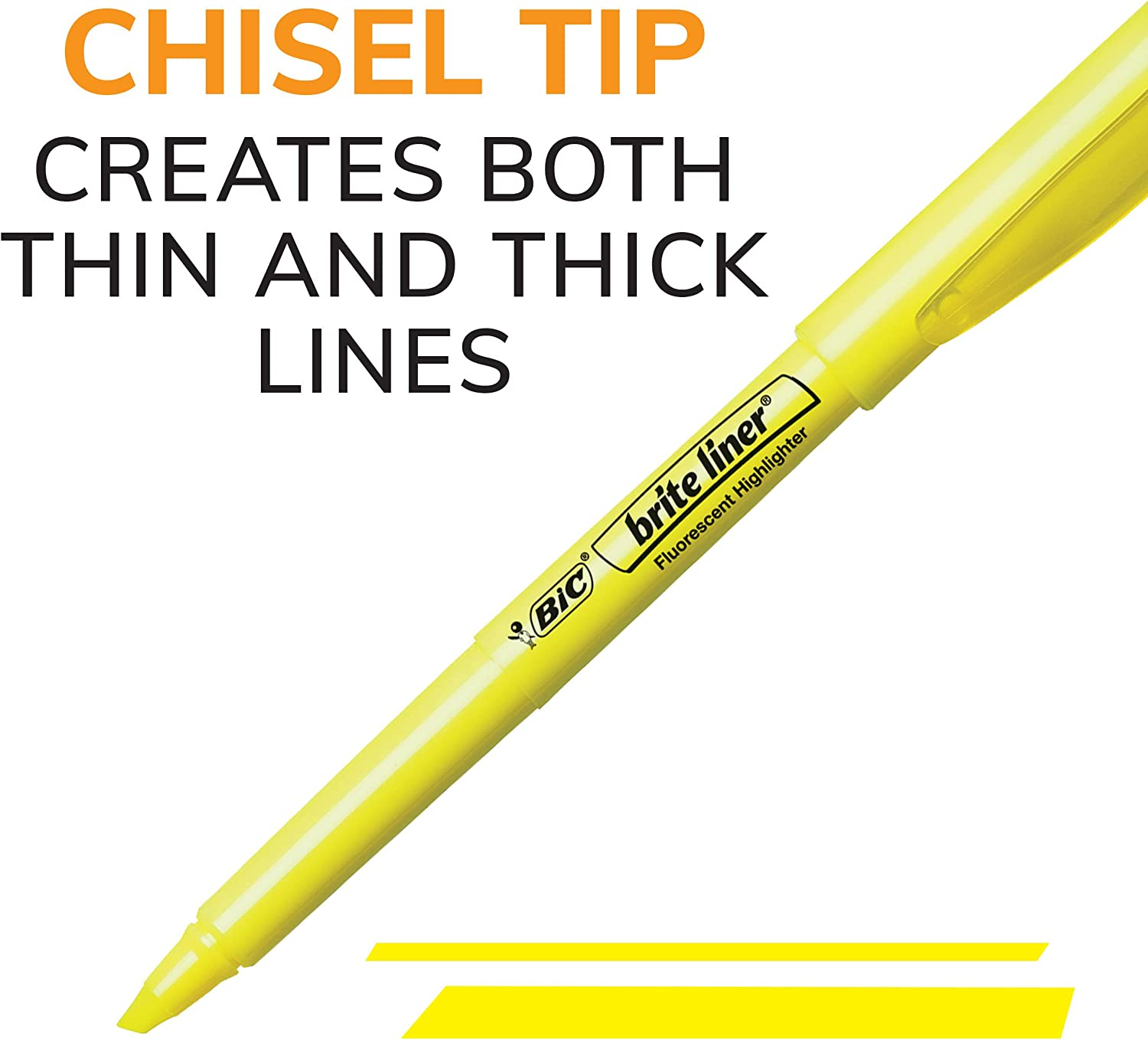 BIC Brite Liner Highlighters, Chisel Tip, Assorted Colors, 5-Count