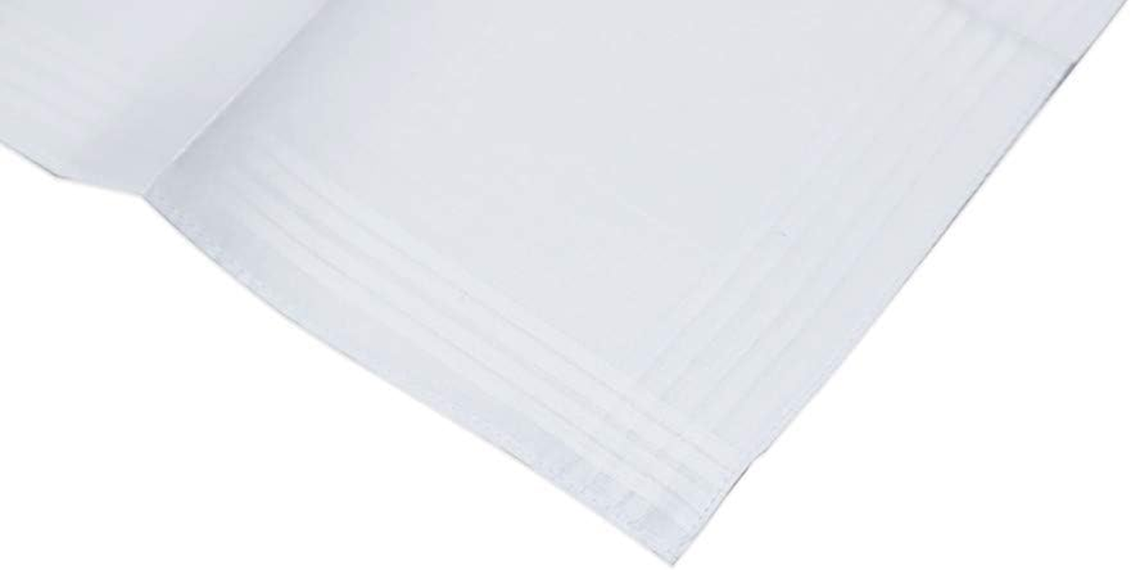 Women'S White Handkerchiefs,100% Soft Cotton Pocket Handkerchiefs for Lady Cotton 12 Pack image number 2