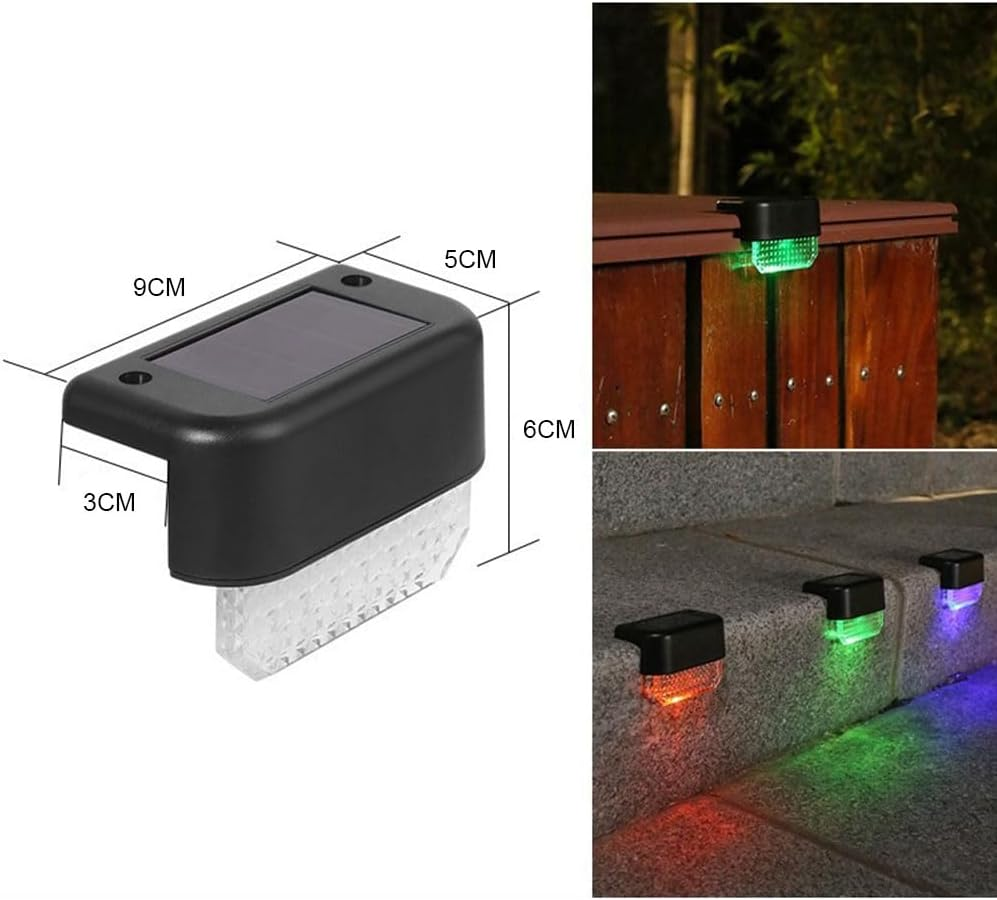 HPAMR Solar Step Lights Solar Stair Light Outdoor Waterproof Railing Light 18 Pack Led Wall Light Fence Light for Stairs Garden Fences Railing Yards Backyard Balconies (White Light) image number 4