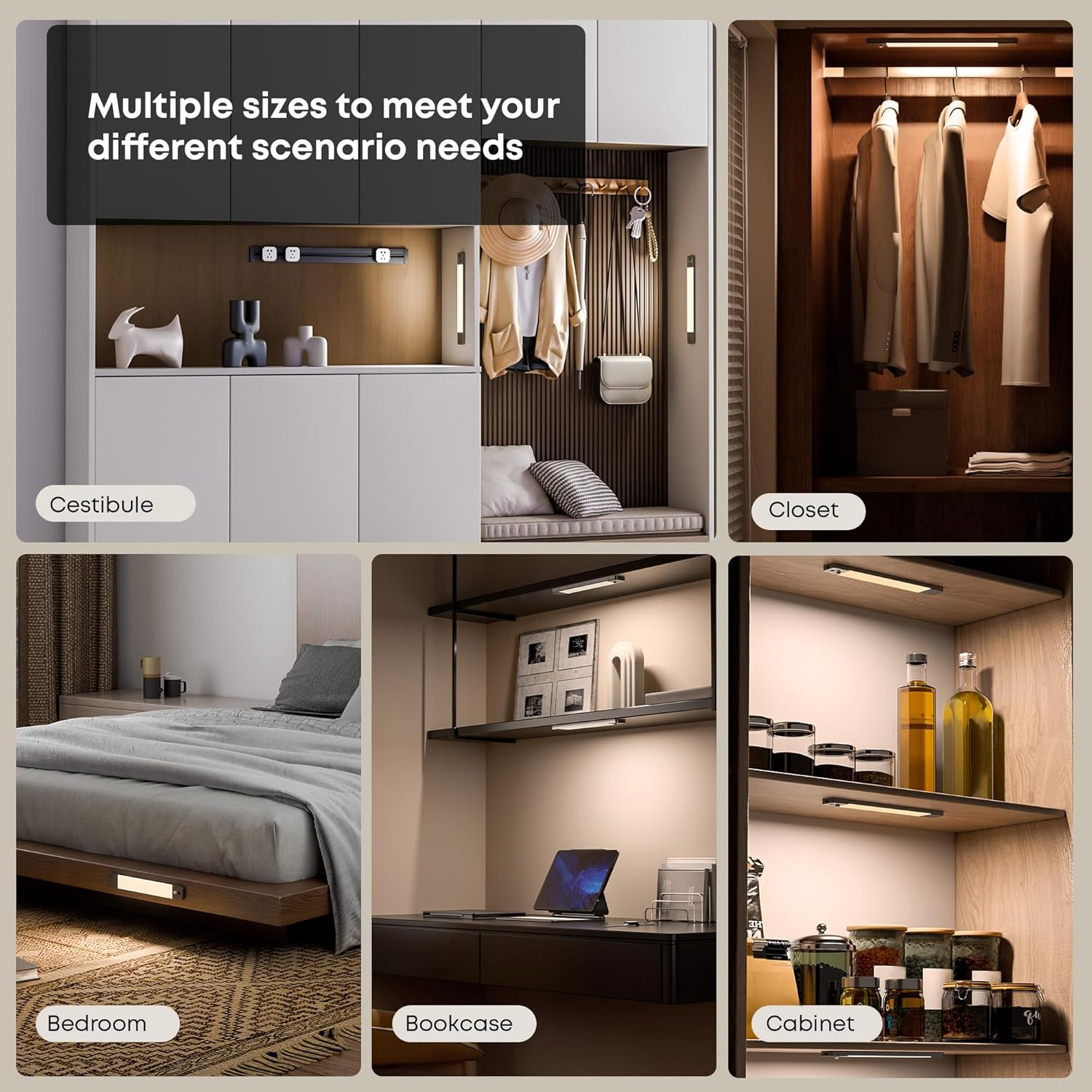 Cabinet Lighting LED Lamp with Hand Wave and Motion Sensor - 25 Cm 1500 Mah 4000 K Cabinet Light Under-Unit Light Kitchen Light - Rechargeable & Dimmable Showcase Lighting Wardrobe | Pack of 2 image number 6