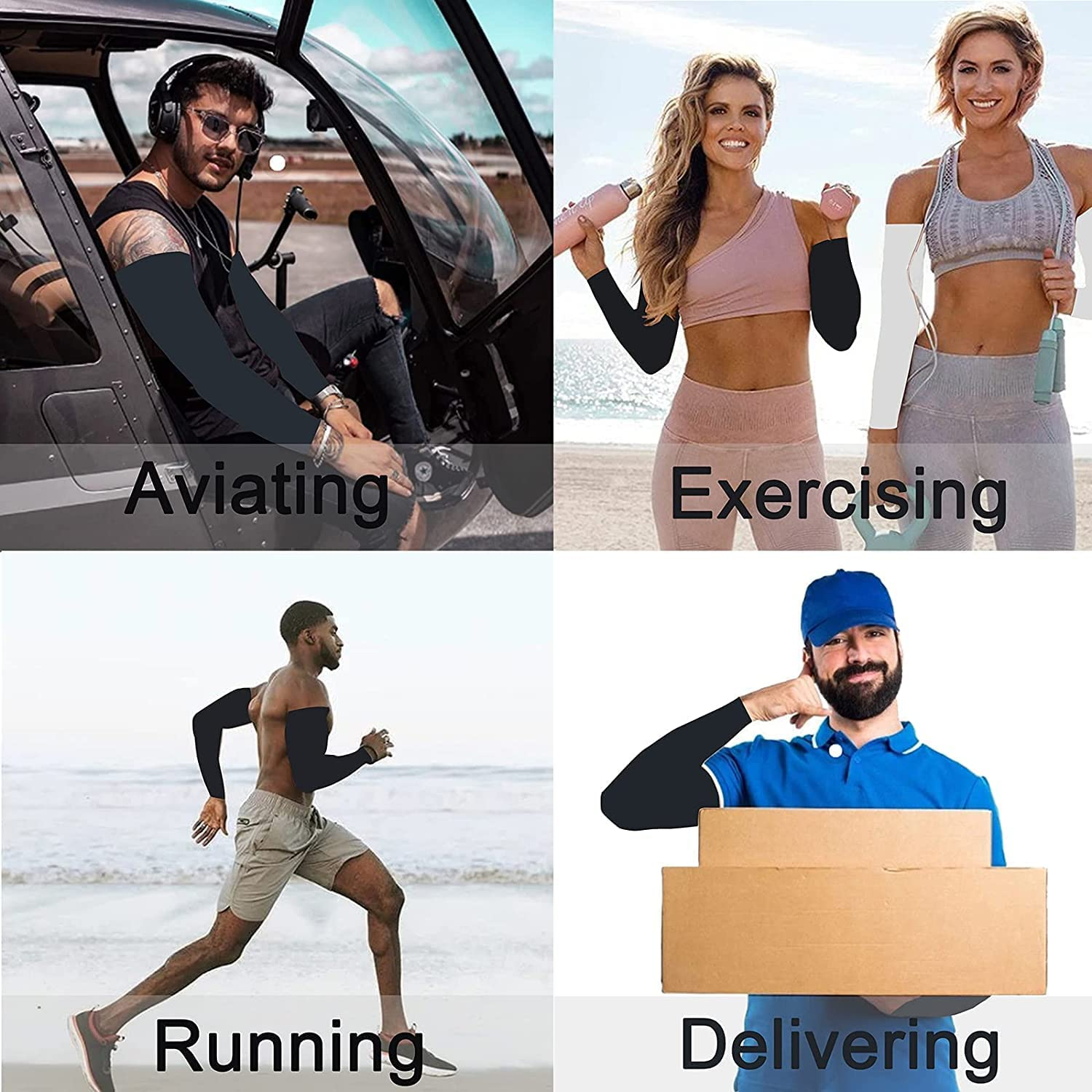 Cooling Arm Sleeves UV Sun Protection Unisex UPF 50 Sun Protection Sleeves for Athletic Sports, Cycling, Running, Football